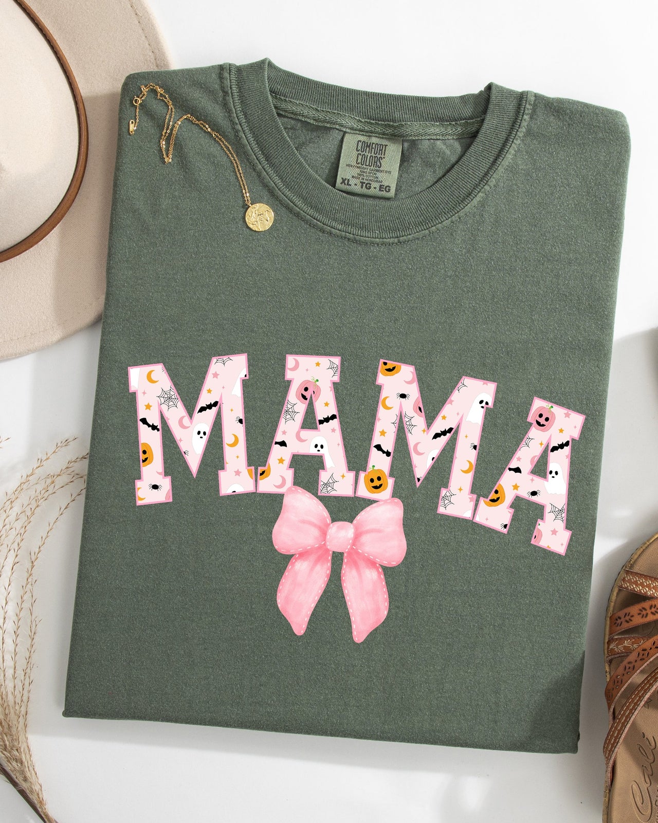 Halloween Mama Coquette Ribbons And Bows Fall Autumn Limited Edition Comfort Colors Tee