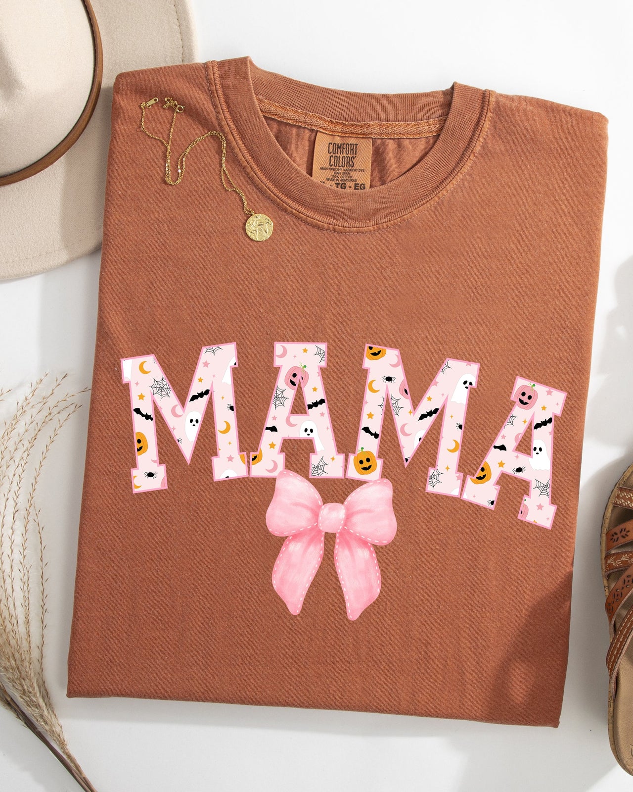 Halloween Mama Coquette Ribbons And Bows Fall Autumn Limited Edition Comfort Colors Tee