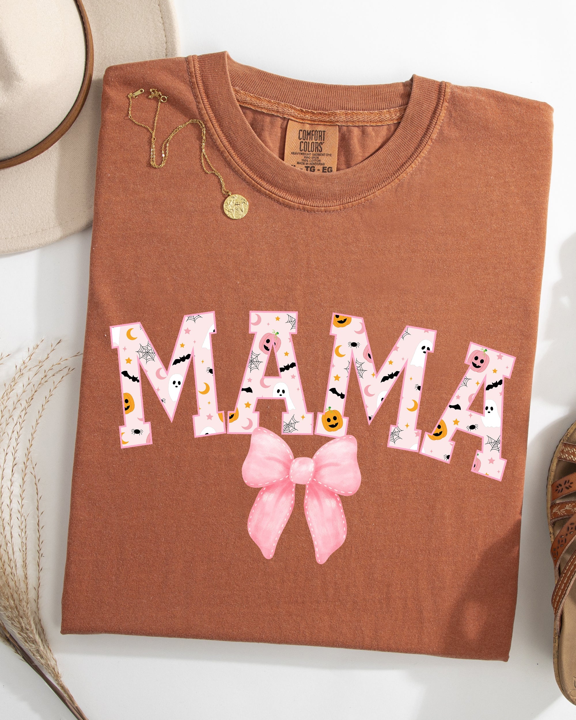 Halloween Mama Coquette Ribbons And Bows Fall Autumn Limited Edition Comfort Colors Tee