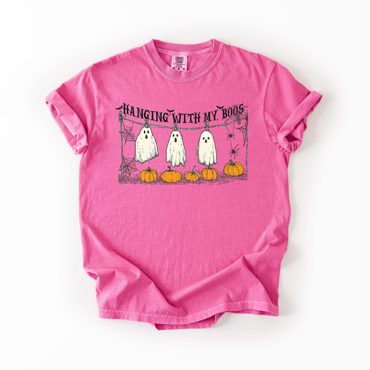 Hanging With My Boos Ghosts Halloween Spirits And Grinning Pumpkins For A Spooky Fun Night Comfort Colors Tee