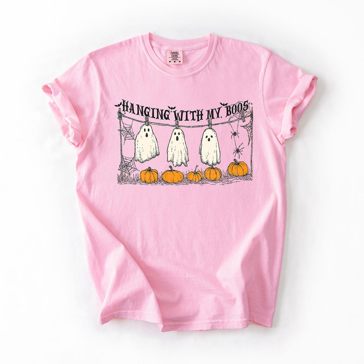 Hanging With My Boos Ghosts Halloween Spirits And Grinning Pumpkins For A Spooky Fun Night Comfort Colors Tee