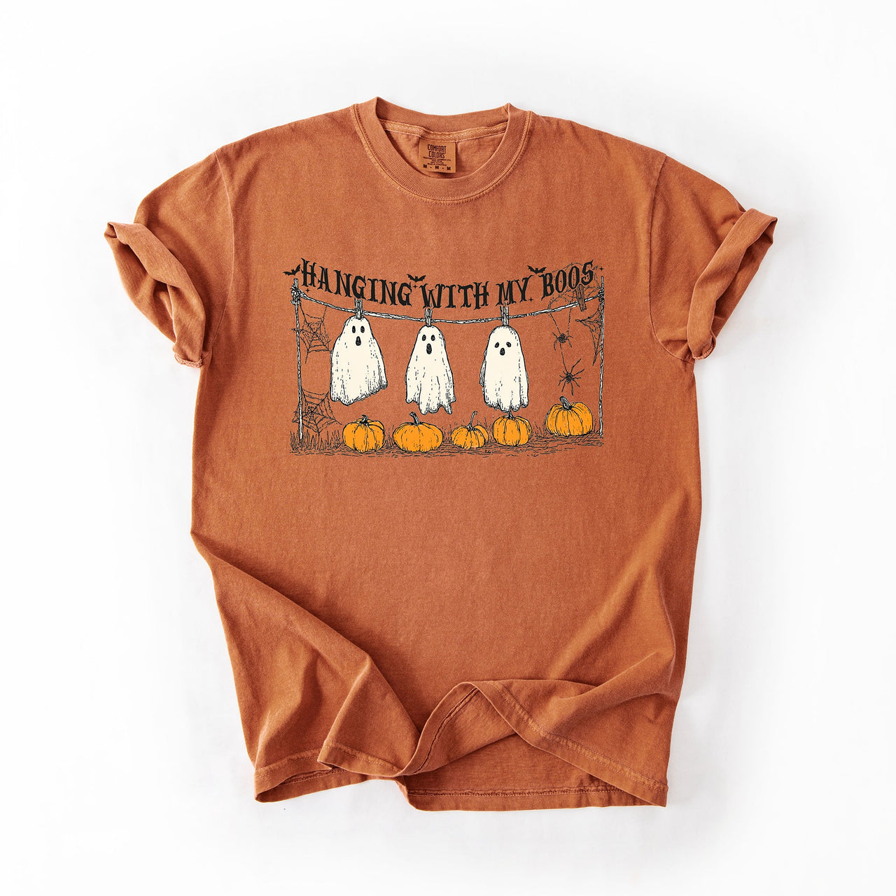Hanging With My Boos Ghosts Halloween Spirits And Grinning Pumpkins For A Spooky Fun Night Comfort Colors Tee