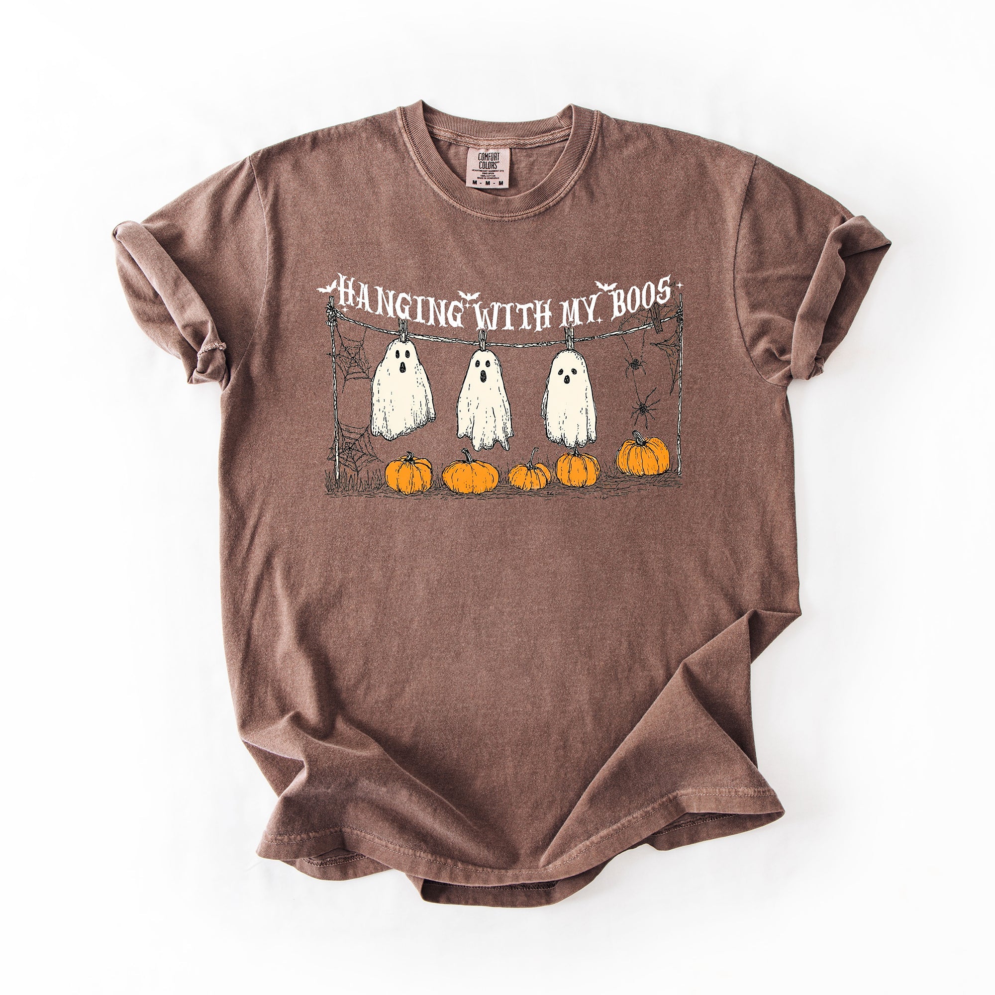 Hanging With My Boos Ghosts Halloween Spirits And Grinning Pumpkins For A Spooky Fun Night Comfort Colors Tee