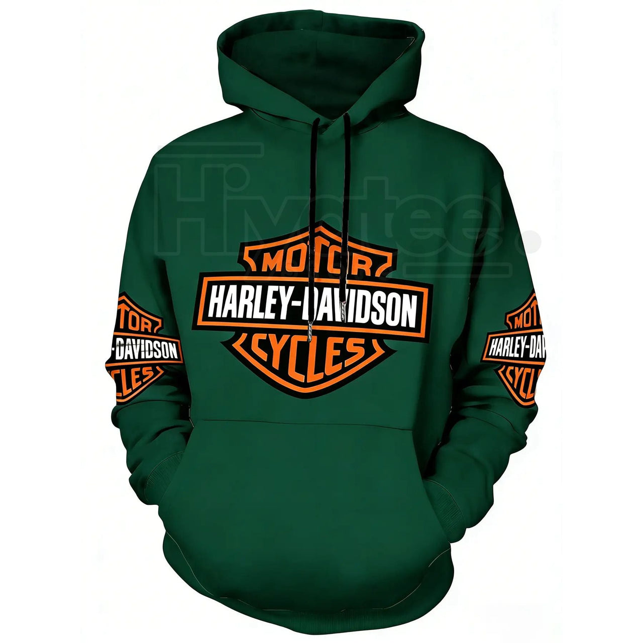 Harley-Davidson Logo Print Hoodie – Vintage Hardcore Aesthetic, Motorcycle Culture Streetwear, TikTok Fashion Pullover