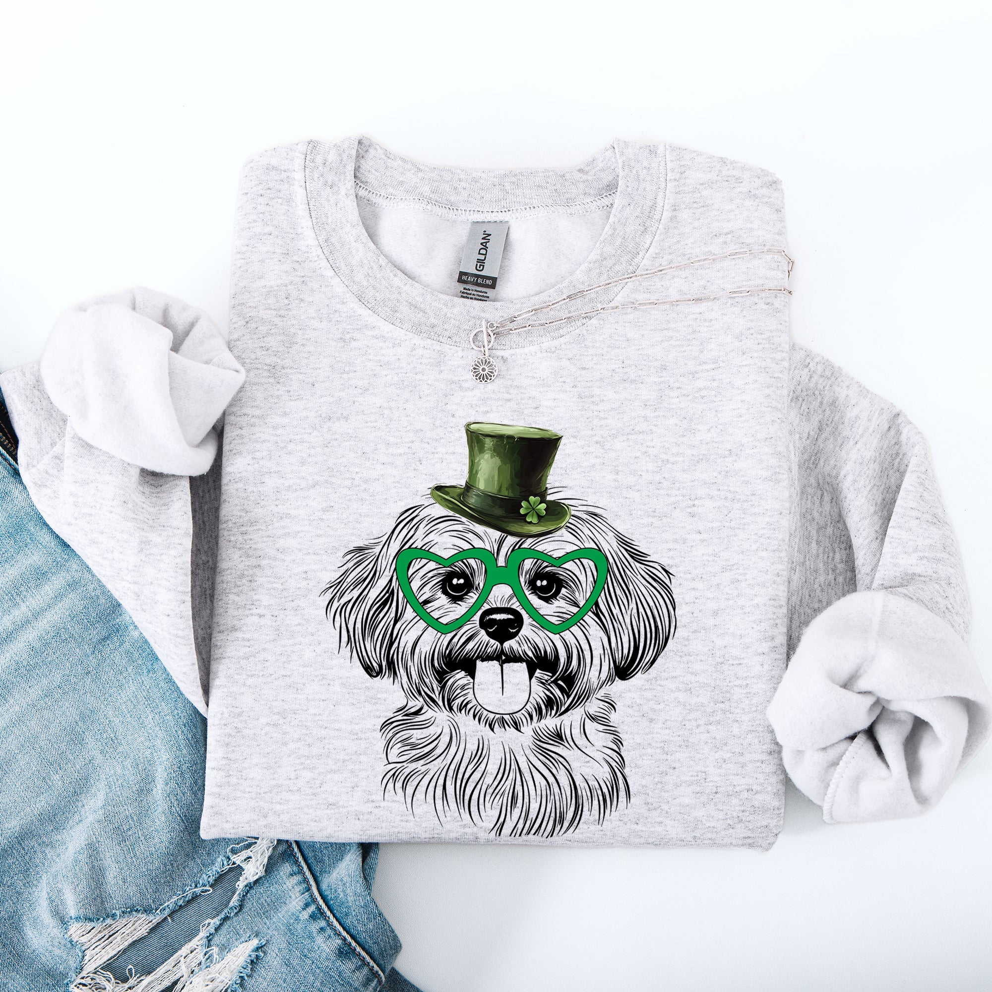 Havanese Adorable Dog St. Patrick's Day Lucky Irish Celebration Theme Edition Sweatshirt