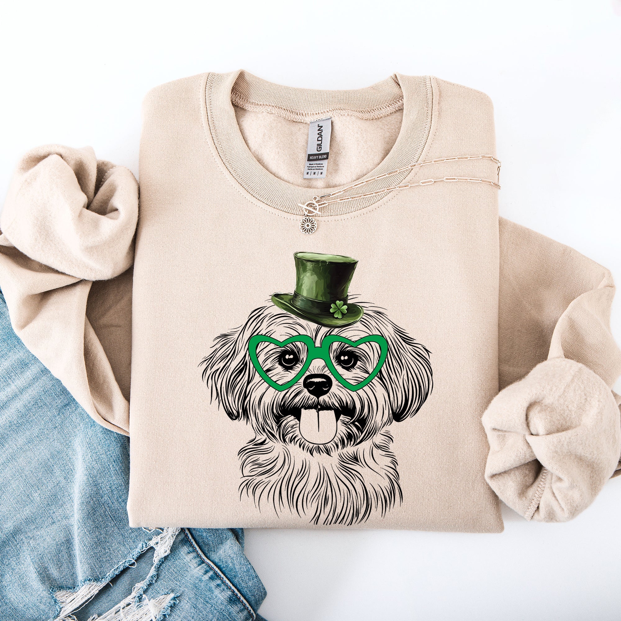 Havanese Adorable Dog St. Patrick's Day Lucky Irish Celebration Theme Edition Sweatshirt