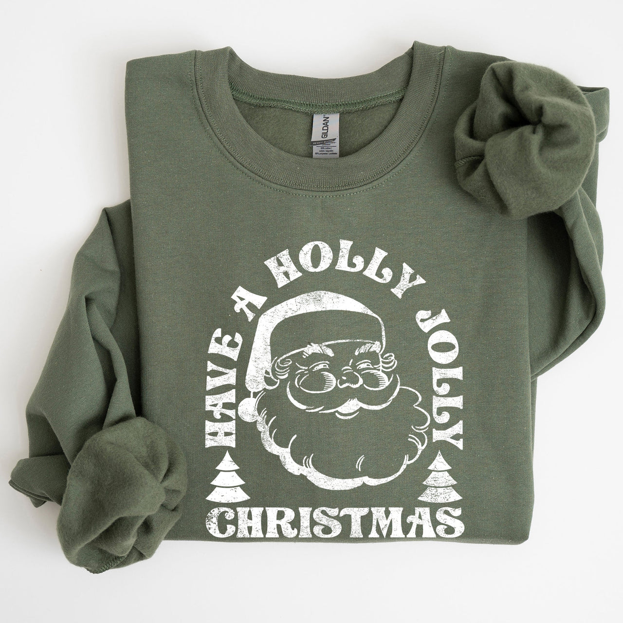 Have A Holly Jolly Christmas Classic Retro Santa Winter Xmas Cozy Vintage Holiday Spirit Sweatshirt