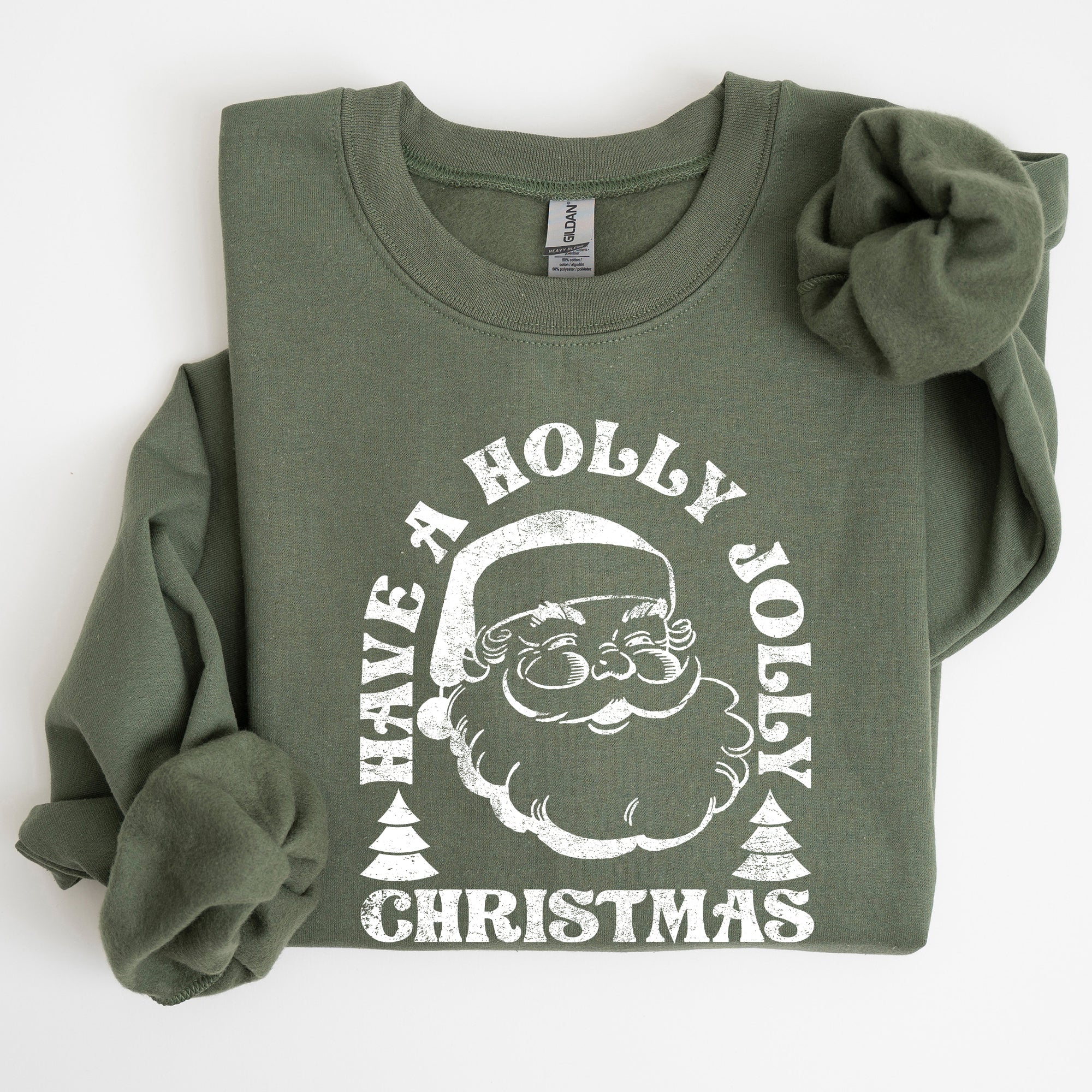 Have A Holly Jolly Christmas Classic Retro Santa Winter Xmas Cozy Vintage Holiday Spirit Sweatshirt