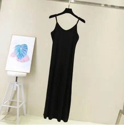 Spring Summer 2026 Woman Tank Dress Casual Modal Sexy Camisole Elastic Female Home Beach Dresses O-Neck Camis Sexy Dress
