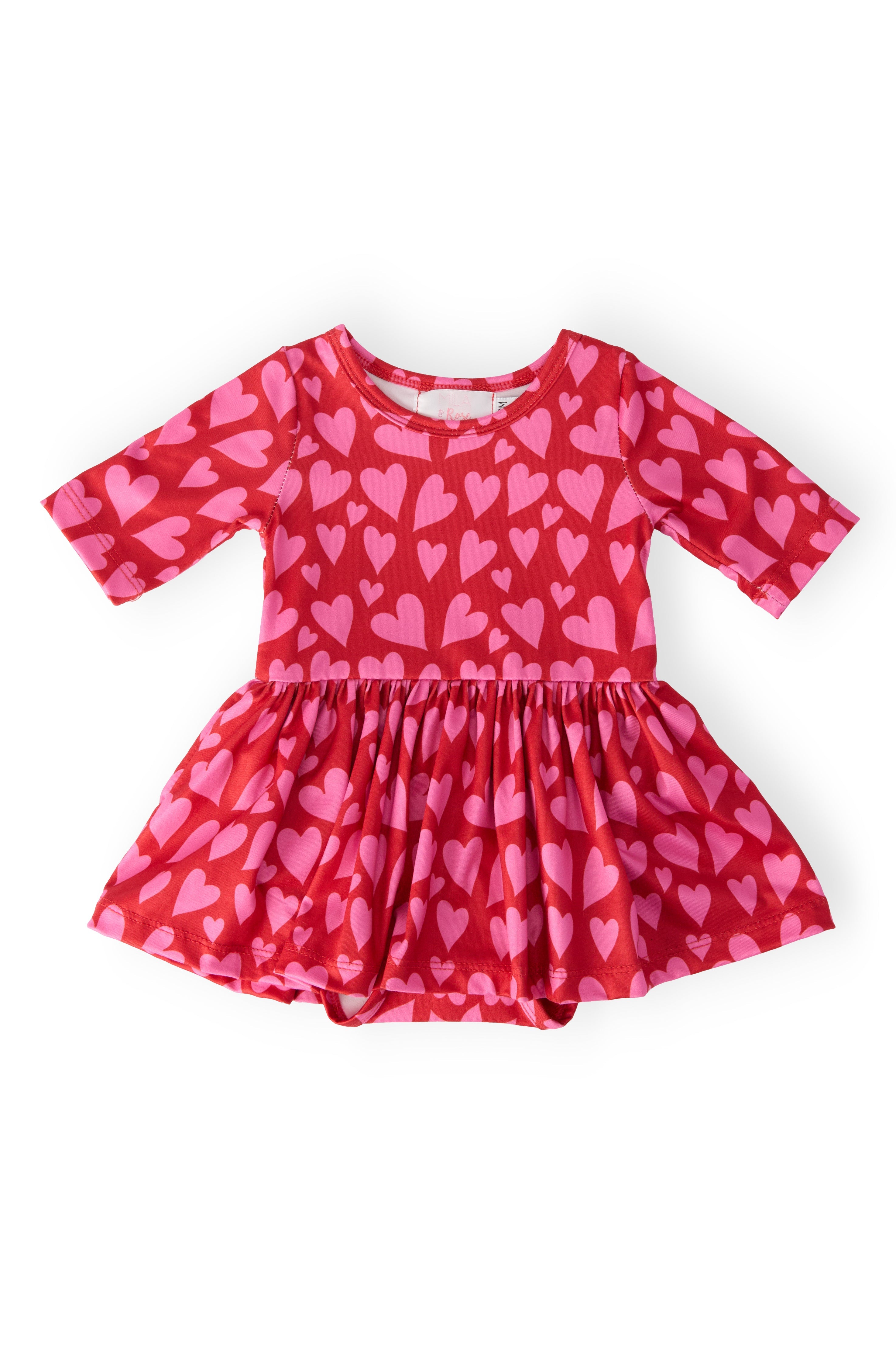 Hearts & Hugs 3/4 Sleeve Twirl Bodysuit