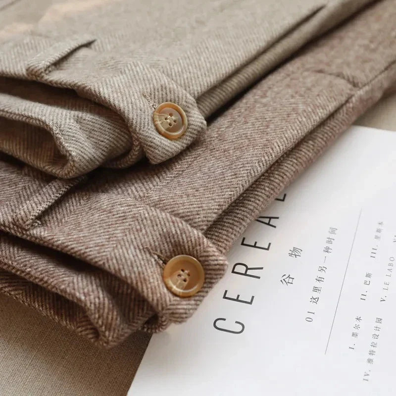 Woolen Pants Women's Harem Pencil Pants 2026 Autumn Winter High Waisted Casual Suit Pants Office Lady Women Trousers