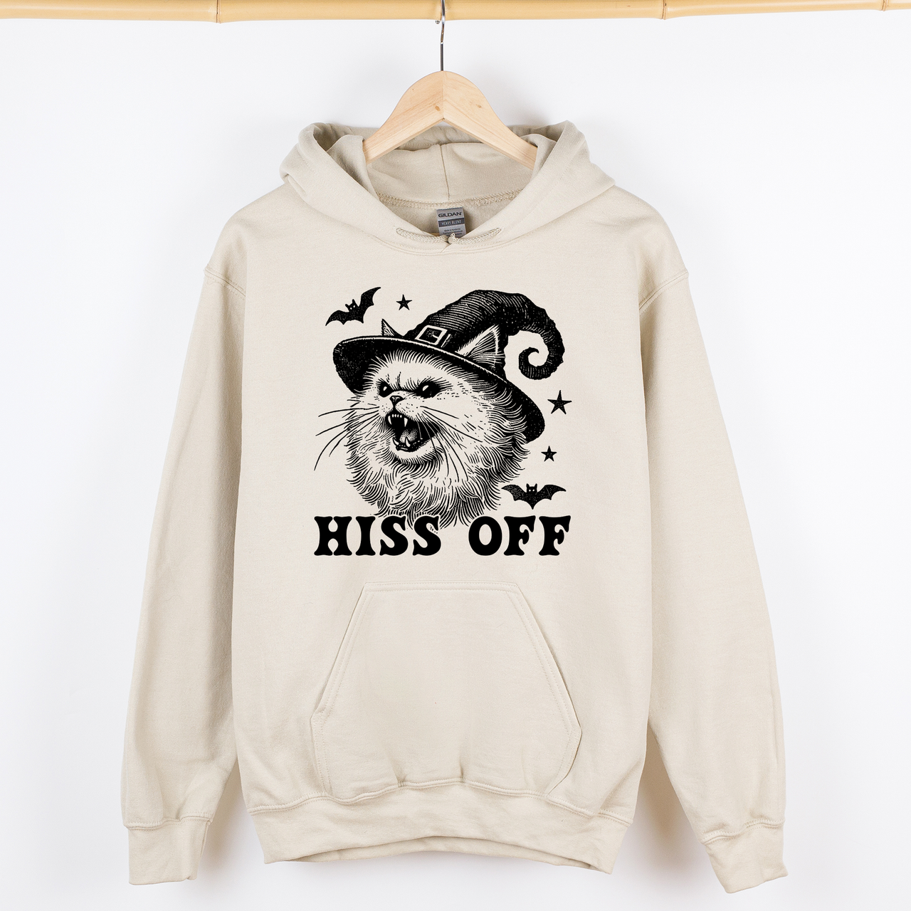 Hiss Off Cat Halloween Witch Vintage Edition Boldly Spooky Collector's Favorite Graphic Hoodie