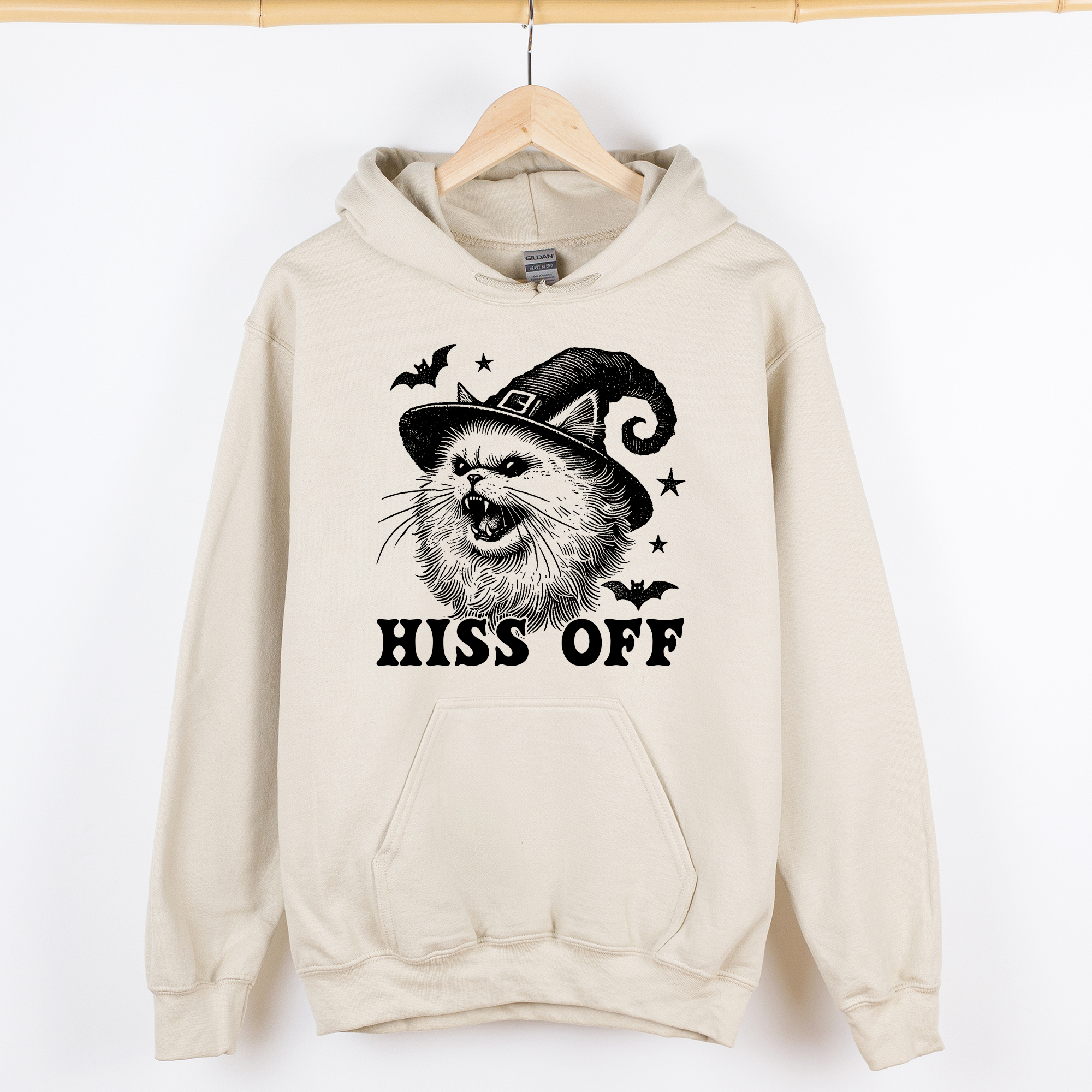 Hiss Off Cat Halloween Witch Vintage Edition Boldly Spooky Collector's Favorite Graphic Hoodie