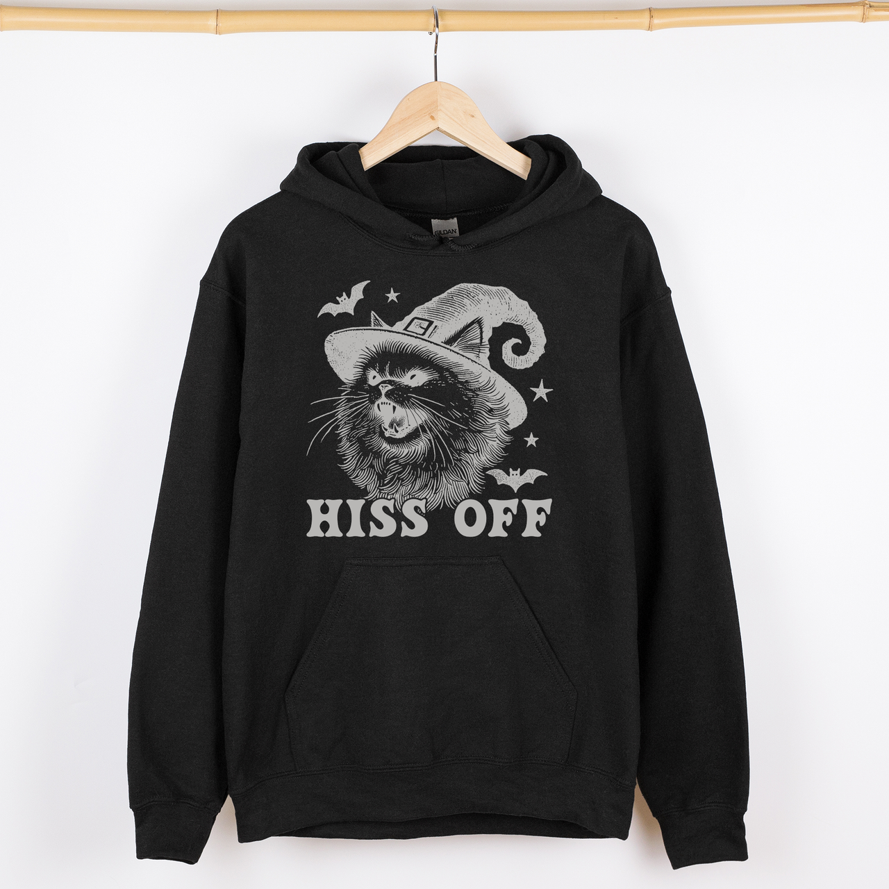 Hiss Off Cat Halloween Witch Vintage Edition Boldly Spooky Collector's Favorite Graphic Hoodie