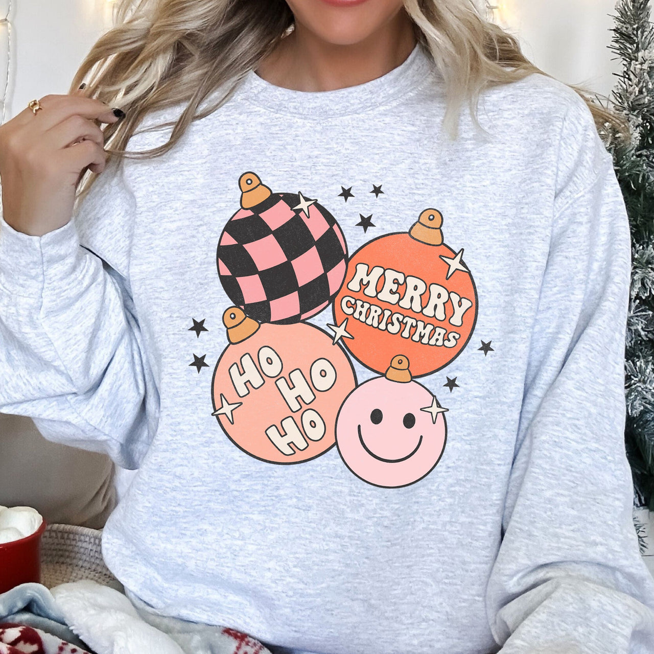 Ho Ho Ho Merry Christmas Retro Vintage Holiday Cheer Edition Deluxe Graphic Sweatshirt