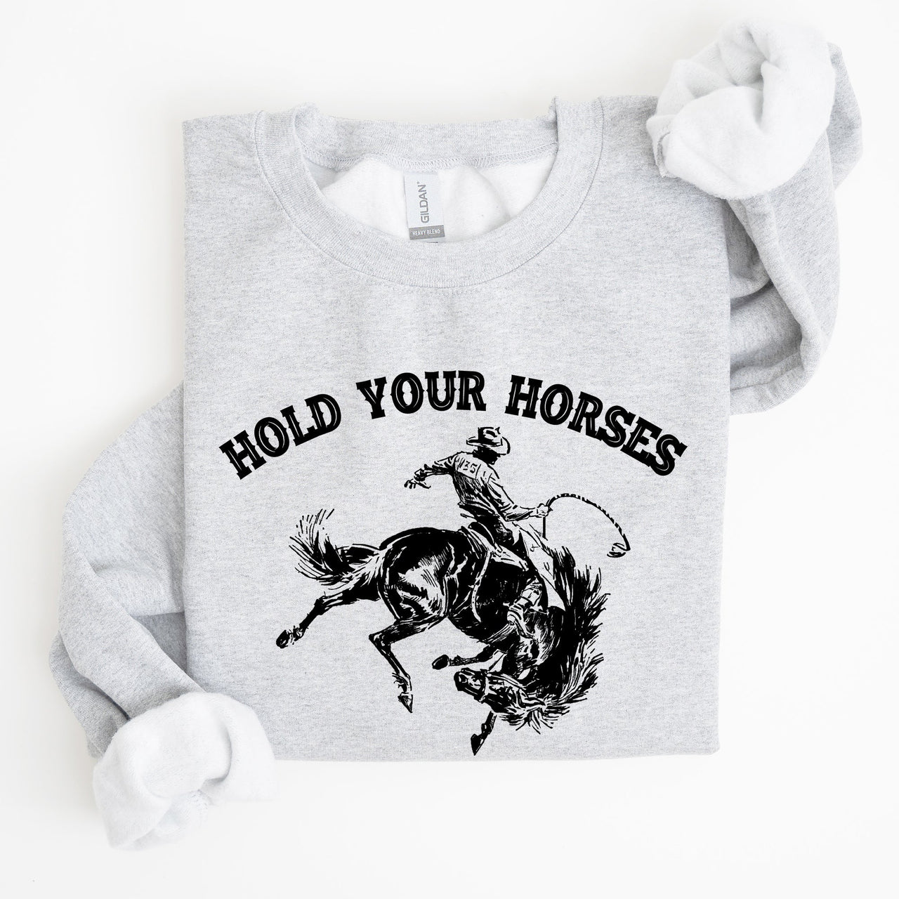 Hold Your Horses Rodeo Cowboy Western Rodeo Theme Vintage Graphic Cozy Sweatshirt