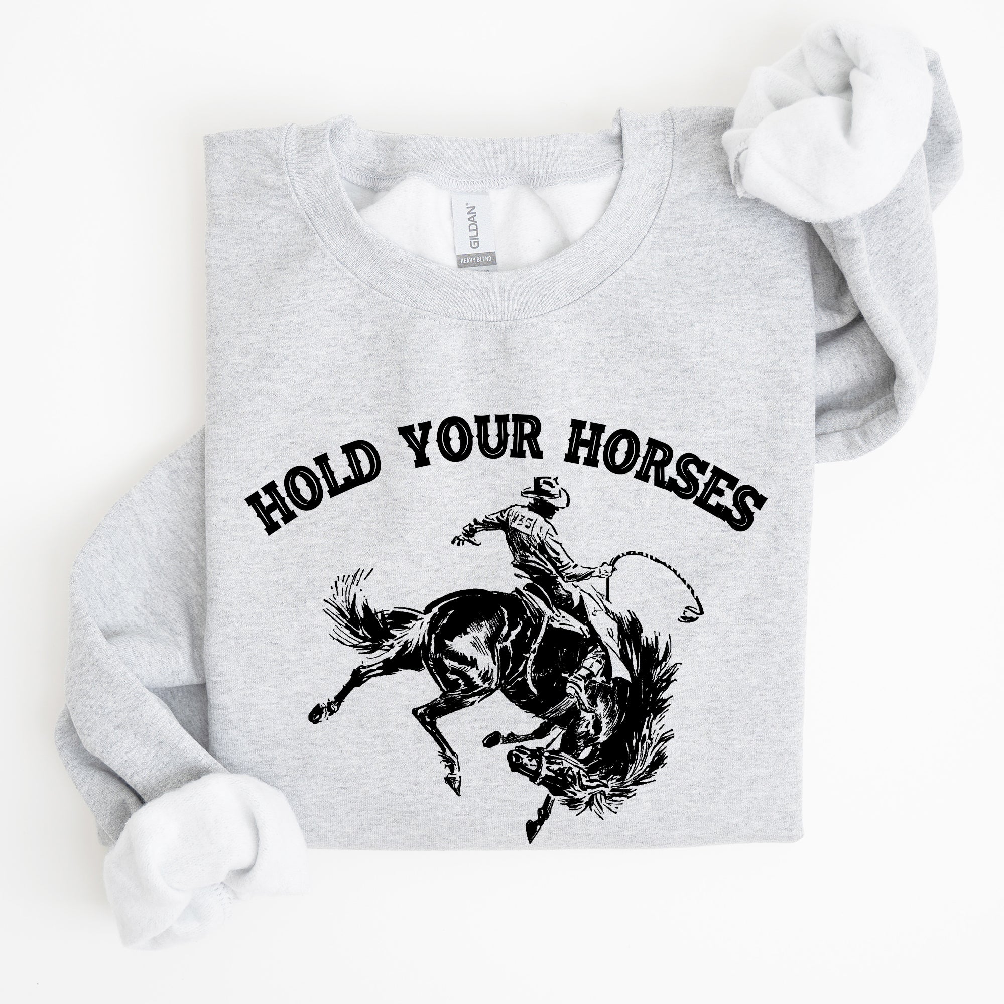 Hold Your Horses Rodeo Cowboy Western Rodeo Theme Vintage Graphic Cozy Sweatshirt