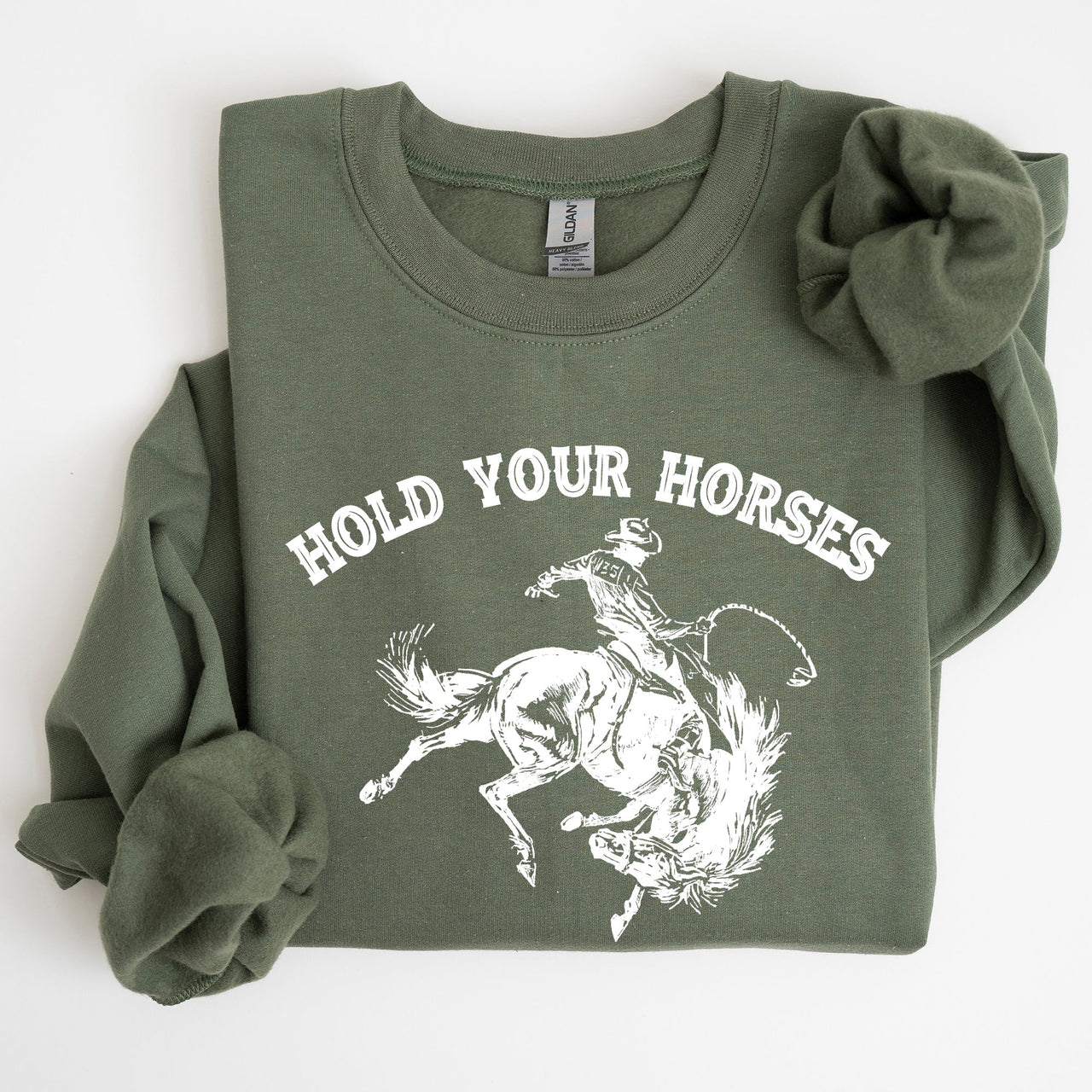 Hold Your Horses Rodeo Cowboy Western Rodeo Theme Vintage Graphic Cozy Sweatshirt