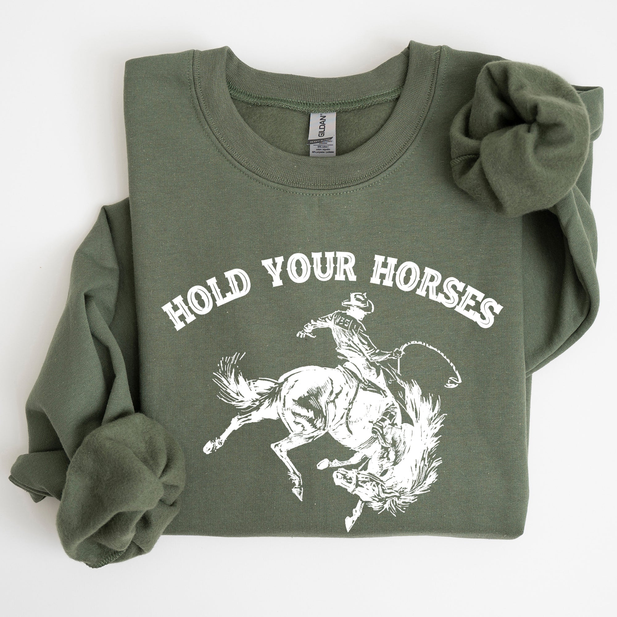 Hold Your Horses Rodeo Cowboy Western Rodeo Theme Vintage Graphic Cozy Sweatshirt