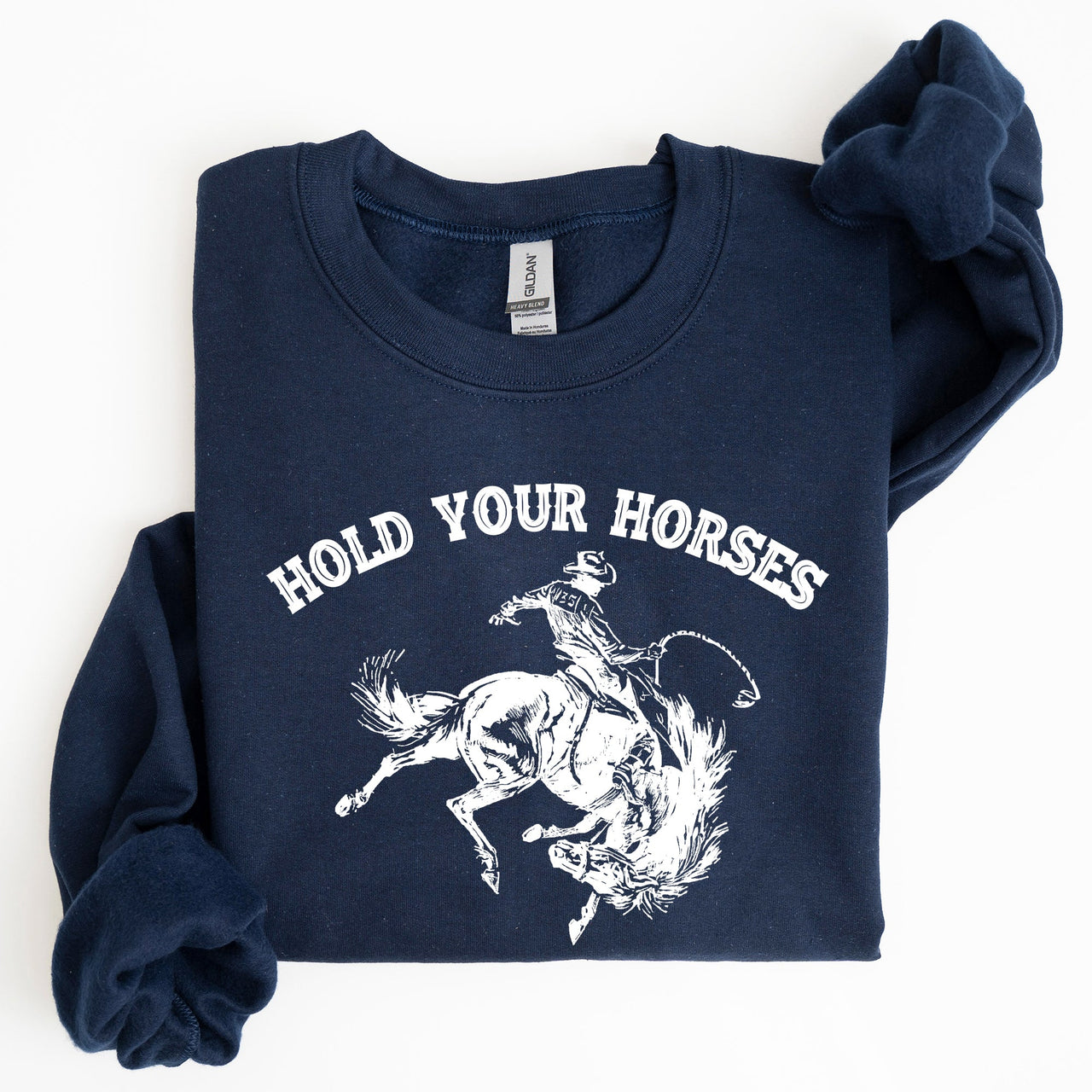Hold Your Horses Rodeo Cowboy Western Rodeo Theme Vintage Graphic Cozy Sweatshirt