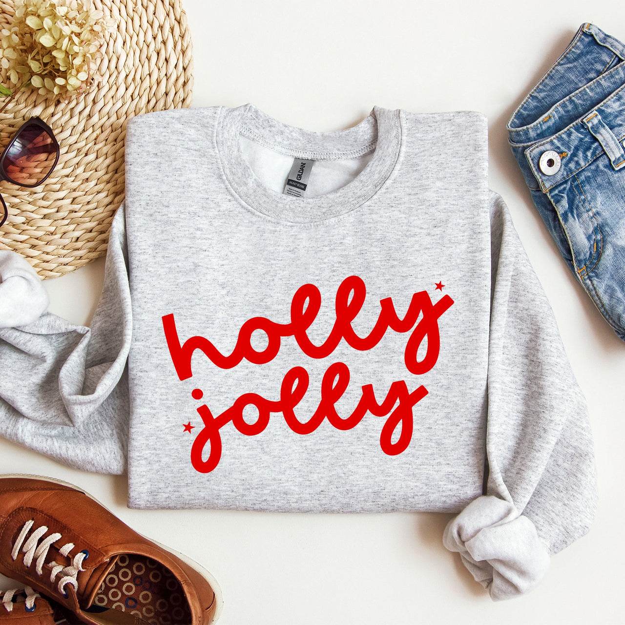 Holly Jolly Retro Christmas Classic Winter Santa Xmas Holiday Edition Sweatshirt