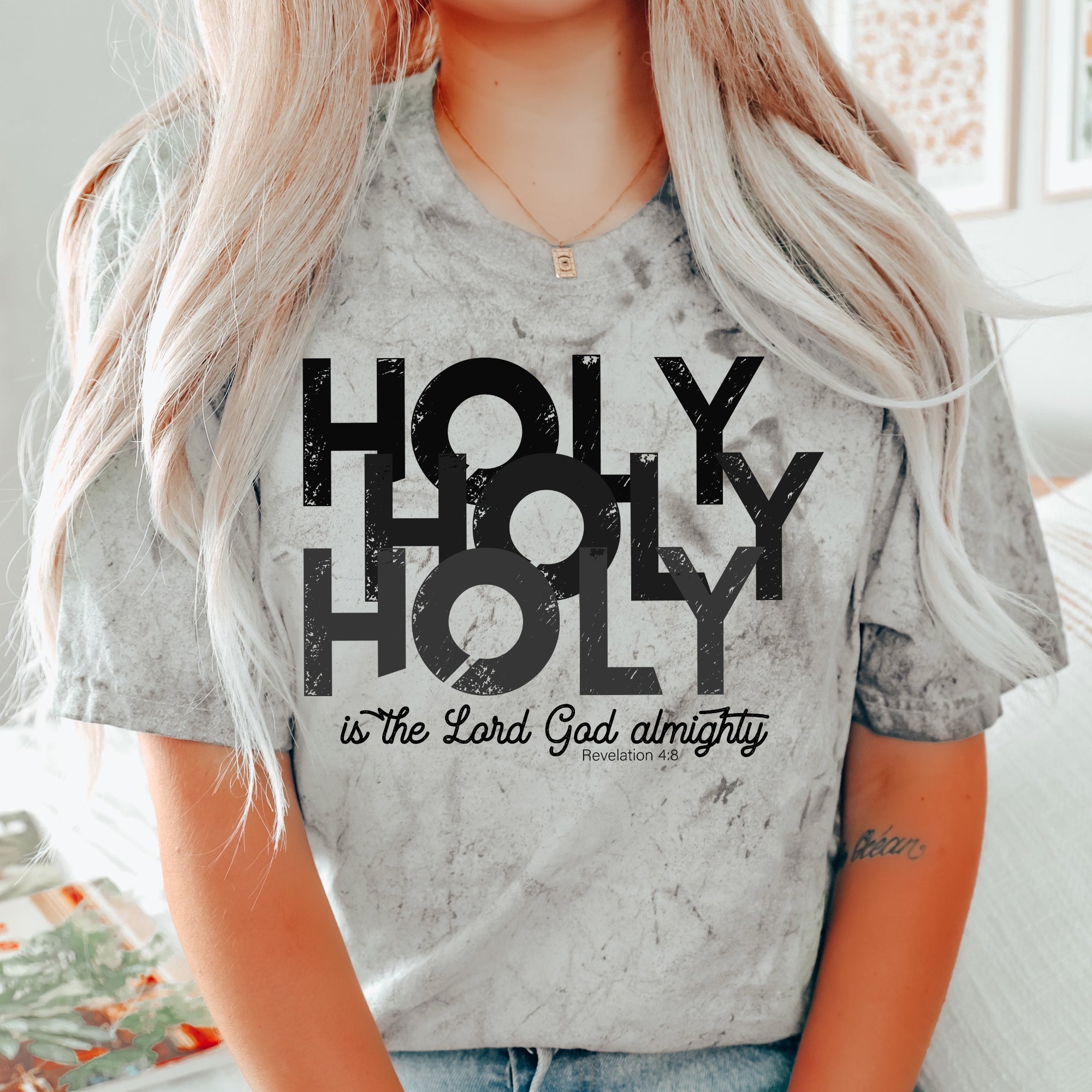 Holy Lord God Almighty Religious Christian Jesus Faith Gospel Color Blast Comfort Colors Tee