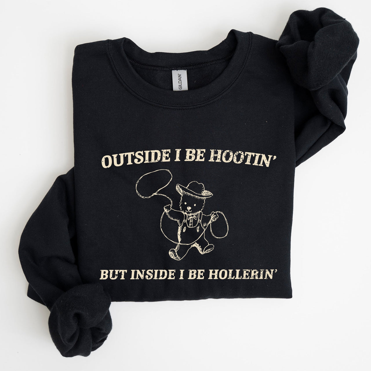 Hootin Hollerin Bear Meme Graphic Illustration For Meme Fans Everywhere Sweatshirt