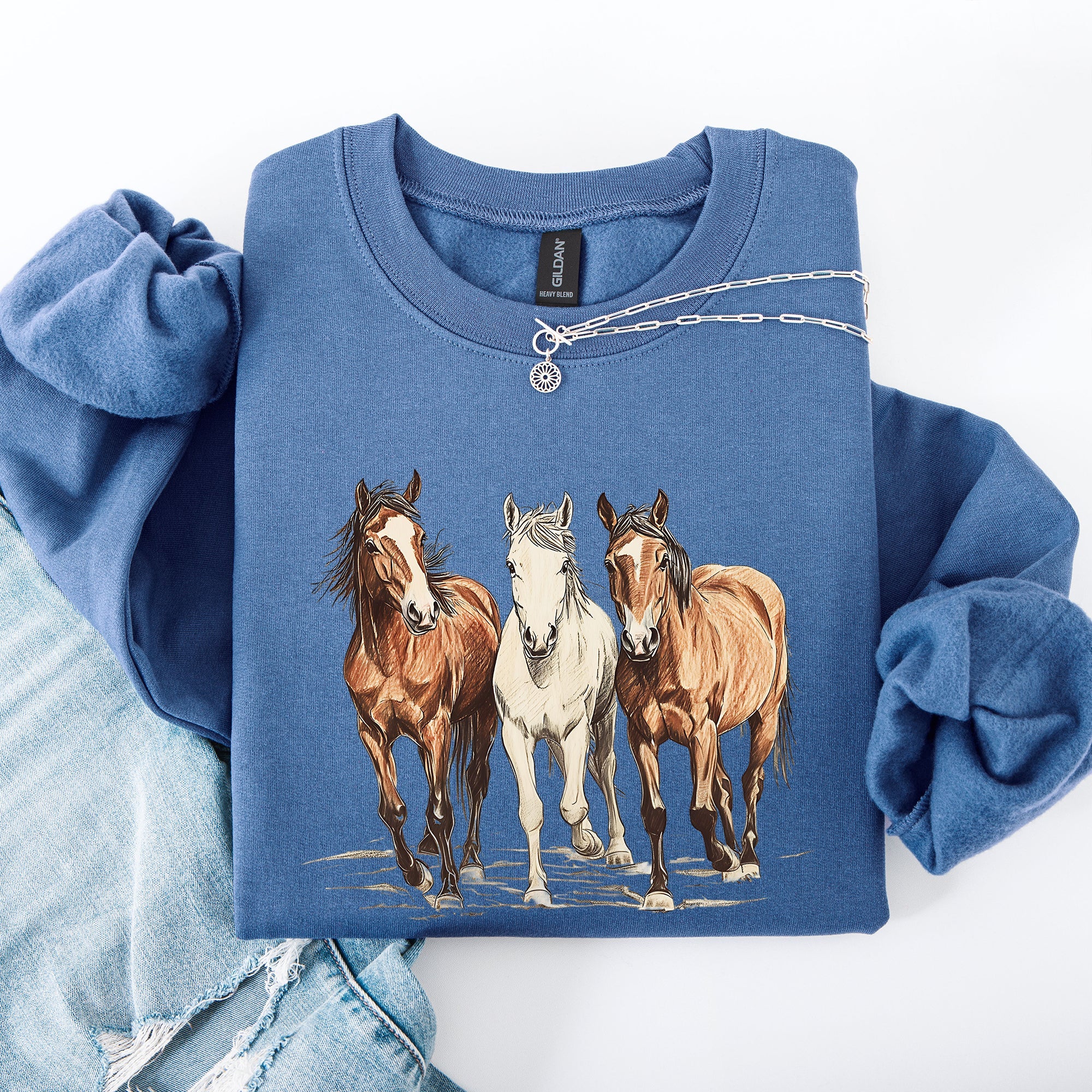 Horses Western Classic Country Cowboy Cowgirl Rodeo Heritage Collection Sweatshirt