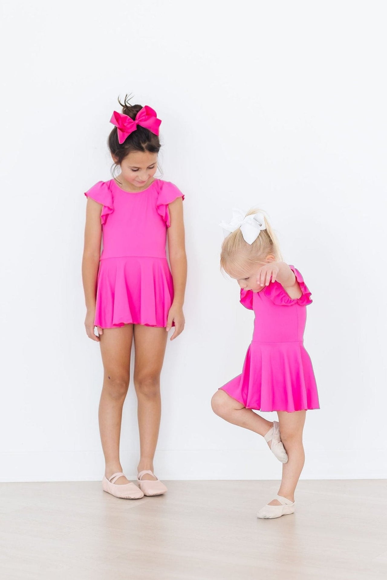 Hot Pink S/S Twirl Leotard