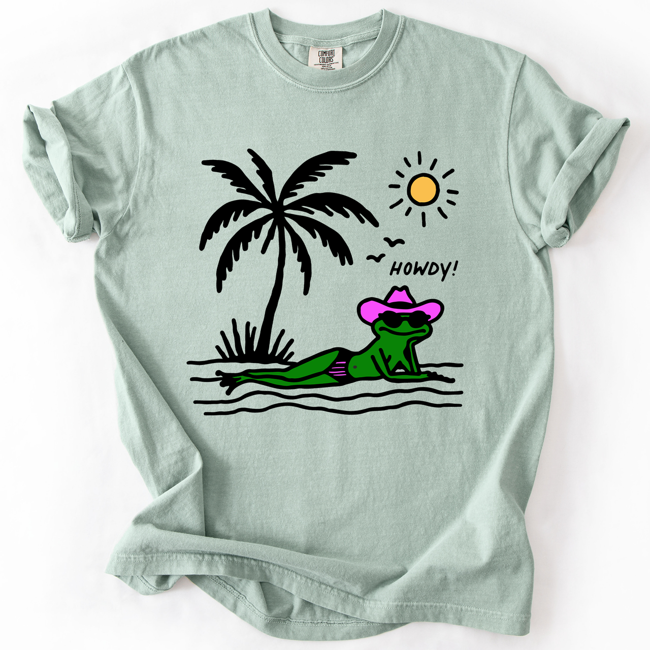 Hot Girl Summer, Funny Frog, Howdy, Beach, Summer, Sunshine Vibes Comfort Colors Tee