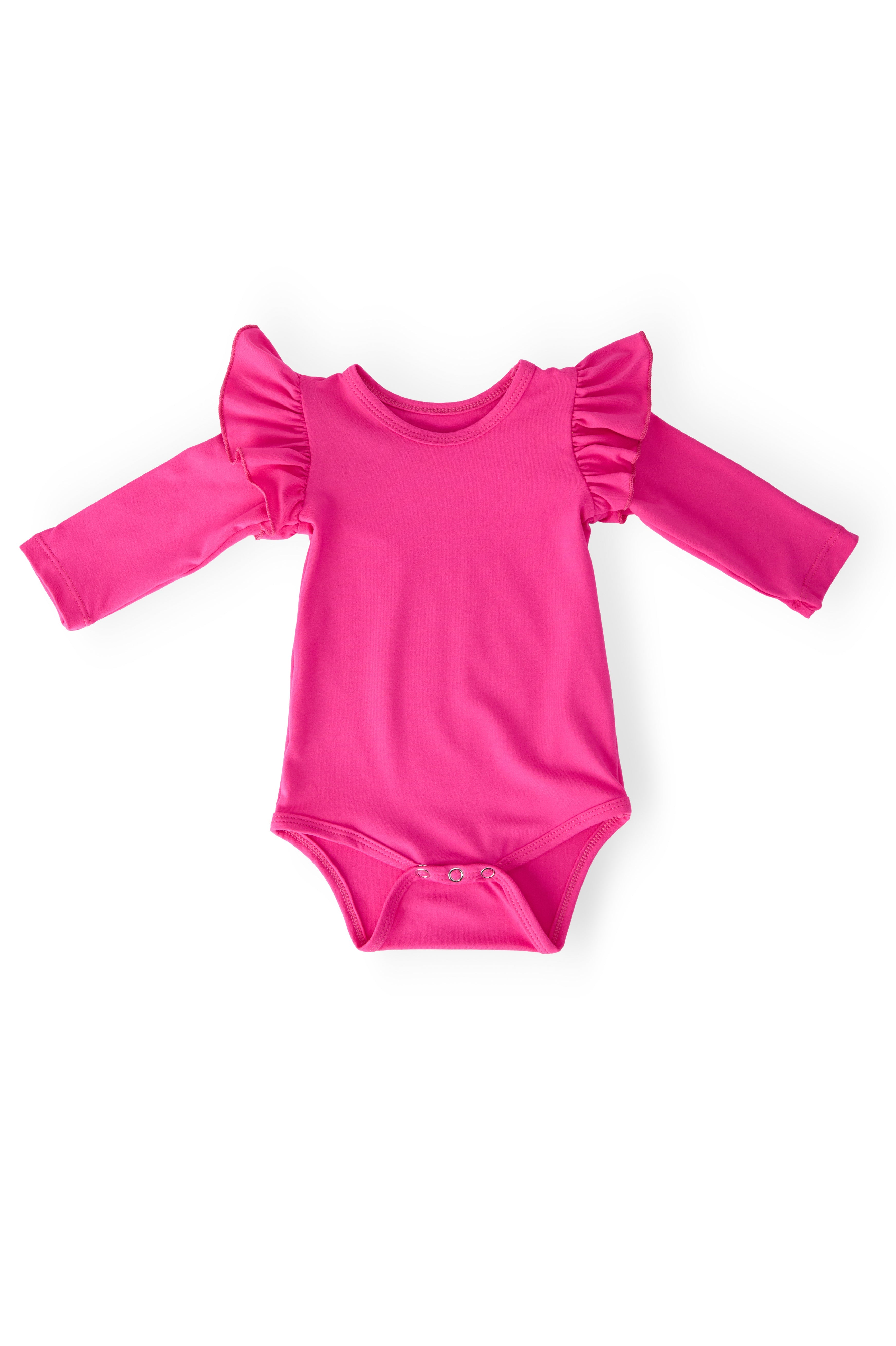 Hot Pink L/S Flutter Bodysuit