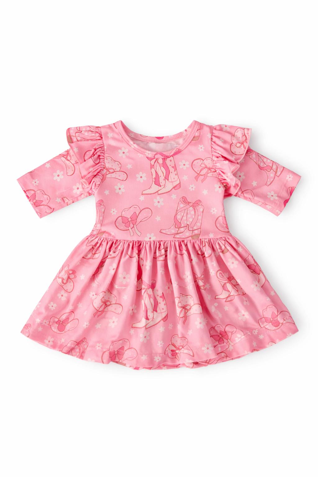 Howdy 3/4 Sleeve Flutter Twirl Bodysuit