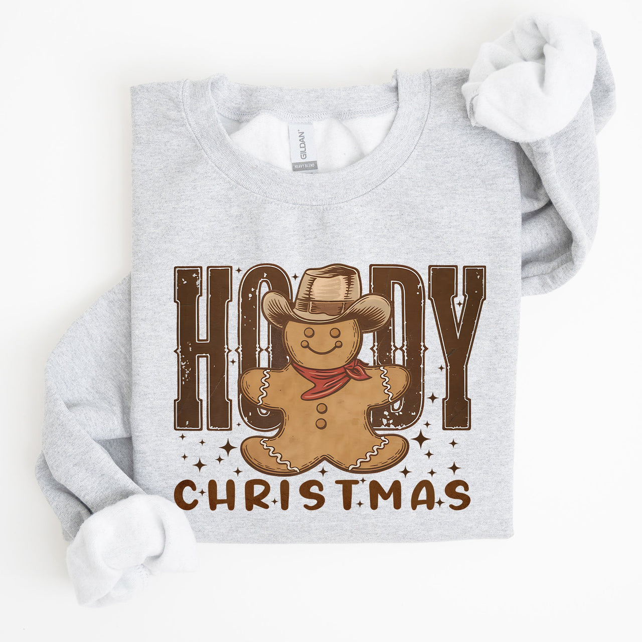 Howdy Christmas Gingerbread Man Cowboy Seasonal Western Holiday Edition Sweatshirt