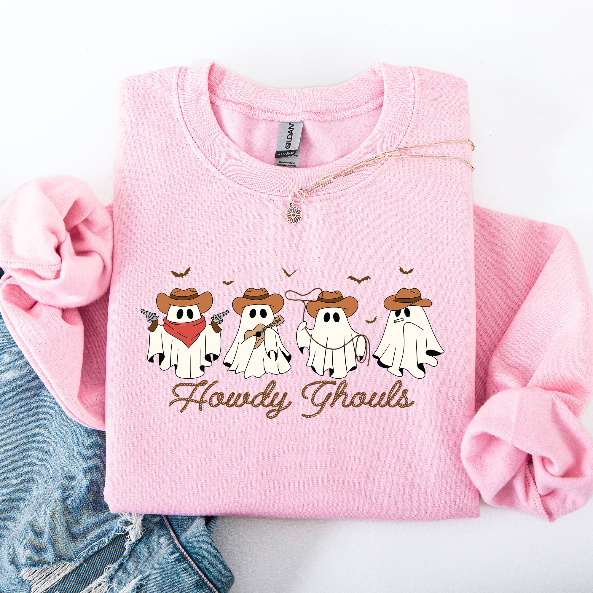 Howdy Ghouls, Cowboy Ghosts, Western, Halloween Sweatshirt