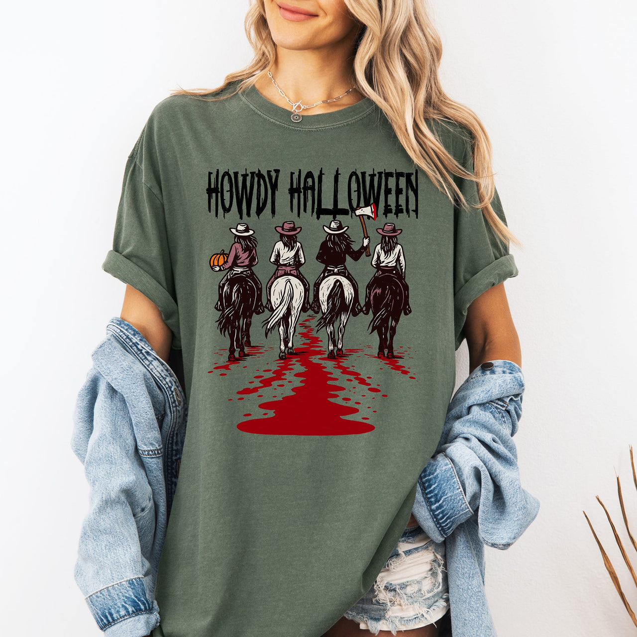 Howdy Halloween, Cowgirls, Western, Spooky Limited Edition Collection Comfort Colors Tee