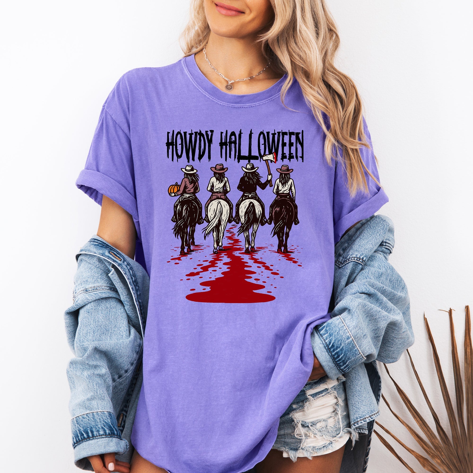 Howdy Halloween, Cowgirls, Western, Spooky Limited Edition Collection Comfort Colors Tee