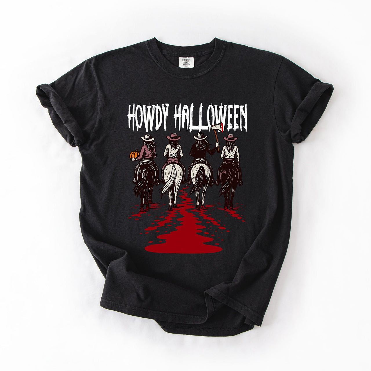 Howdy Halloween, Cowgirls, Western, Spooky Limited Edition Collection Comfort Colors Tee