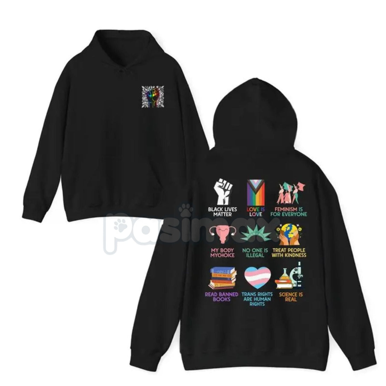 Human Rights 2-Sided Hoodie – Bold Statement Pullover, Equality & Social Justice Activism Apparel, Unisex