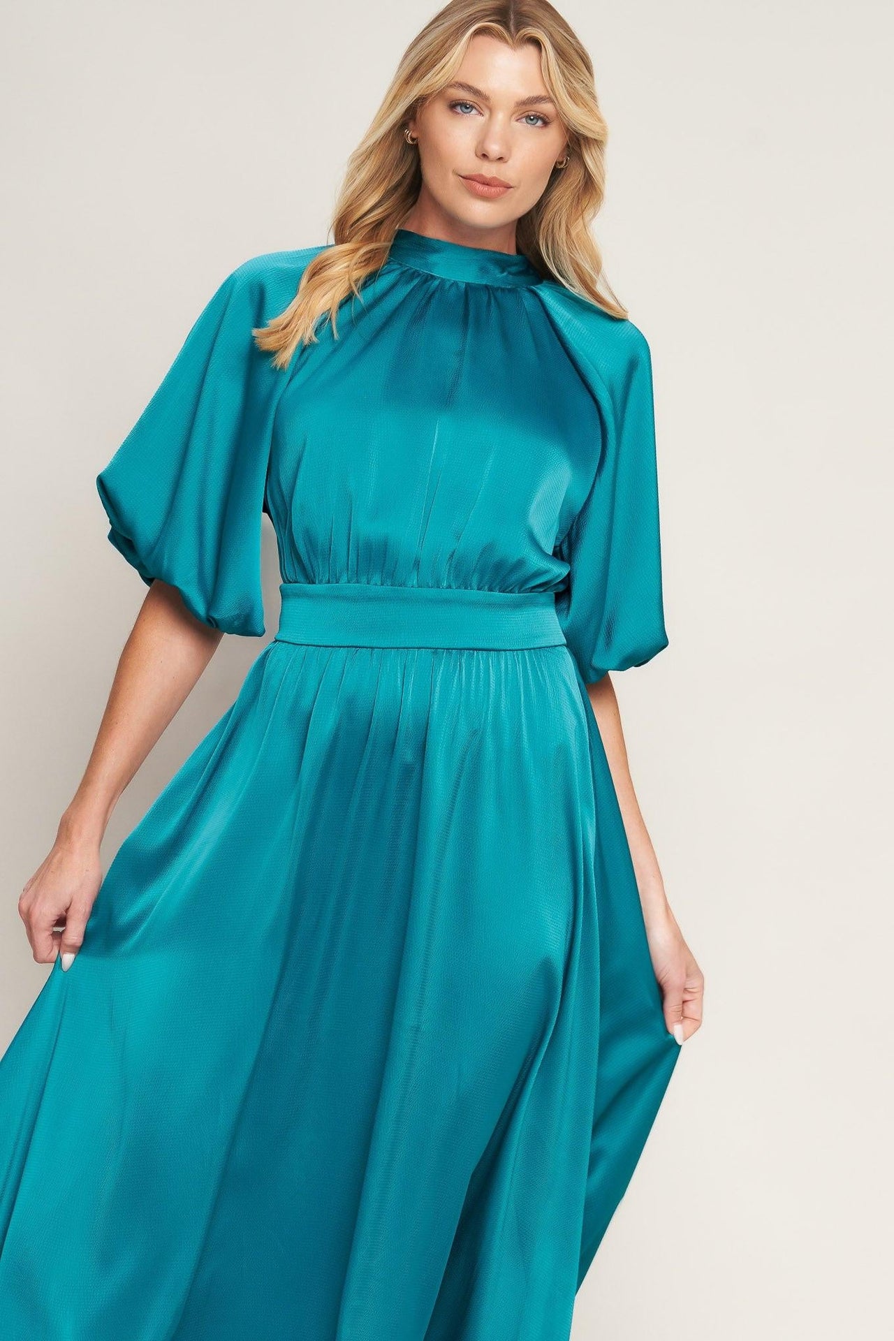 PETAL PROWESS WOVEN MIDI DRESS