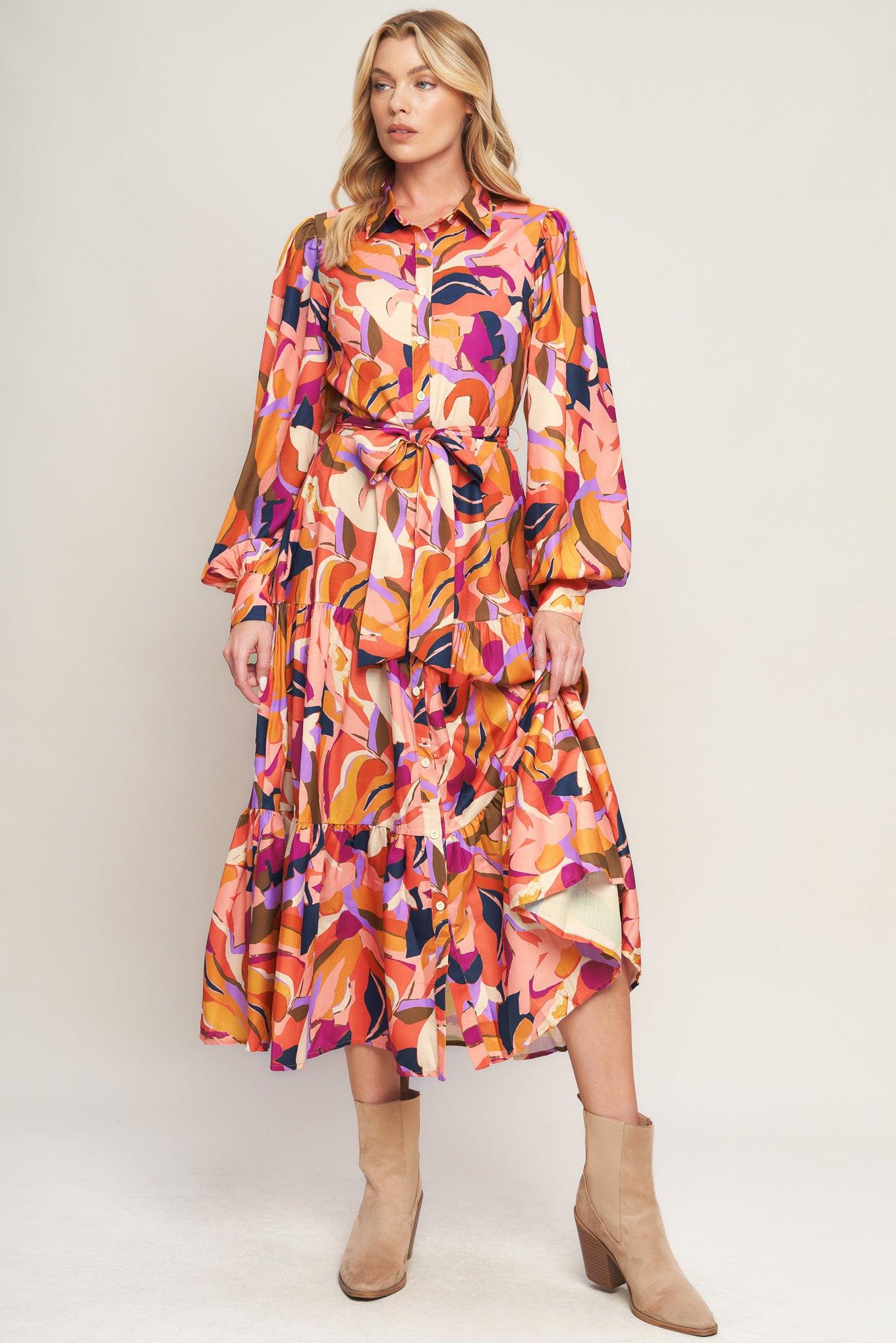 ROSEWOOD ROMANCE WOVEN MIDI DRESS
