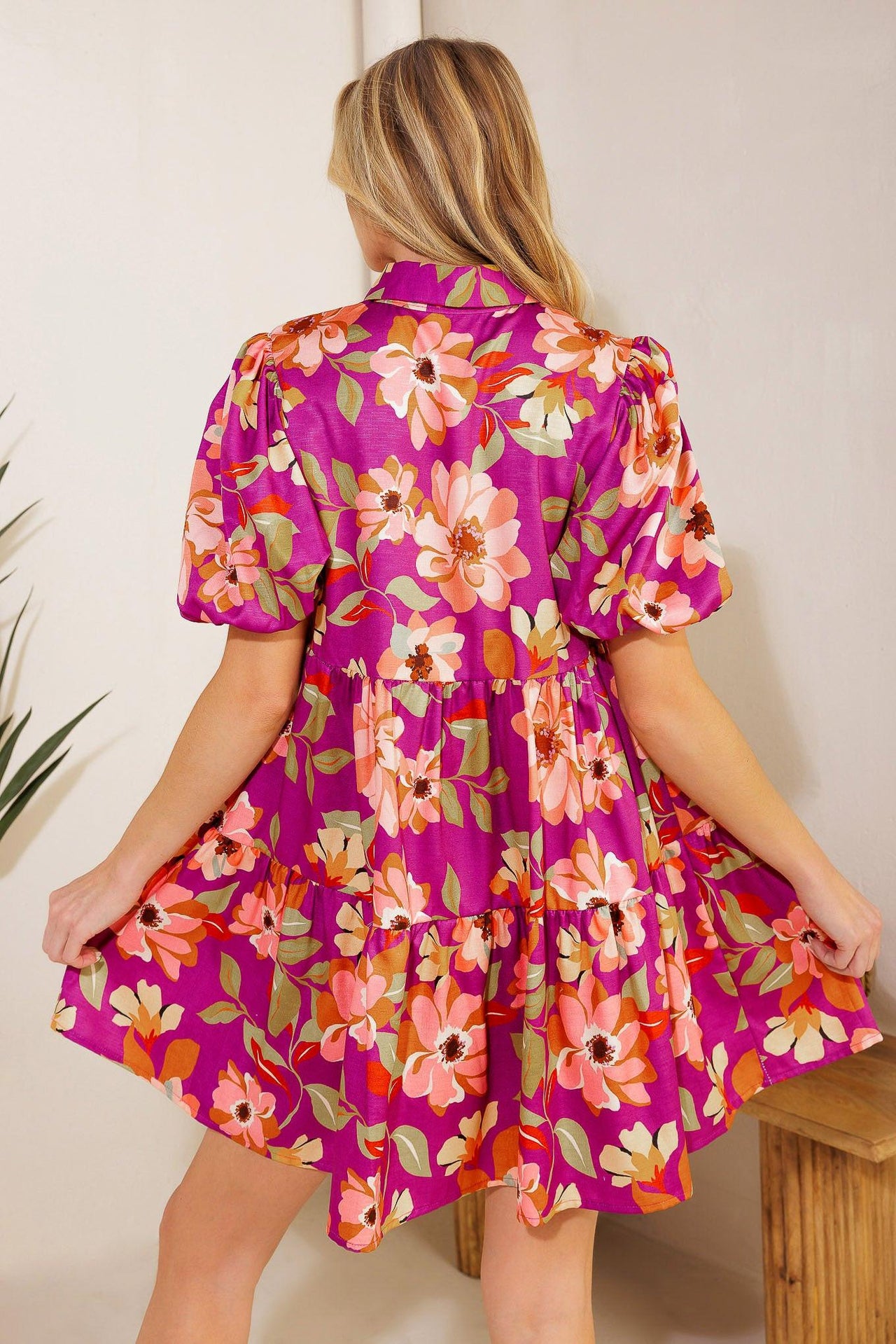 CONCEPTUALLY CHIC WOVEN MINI DRESS