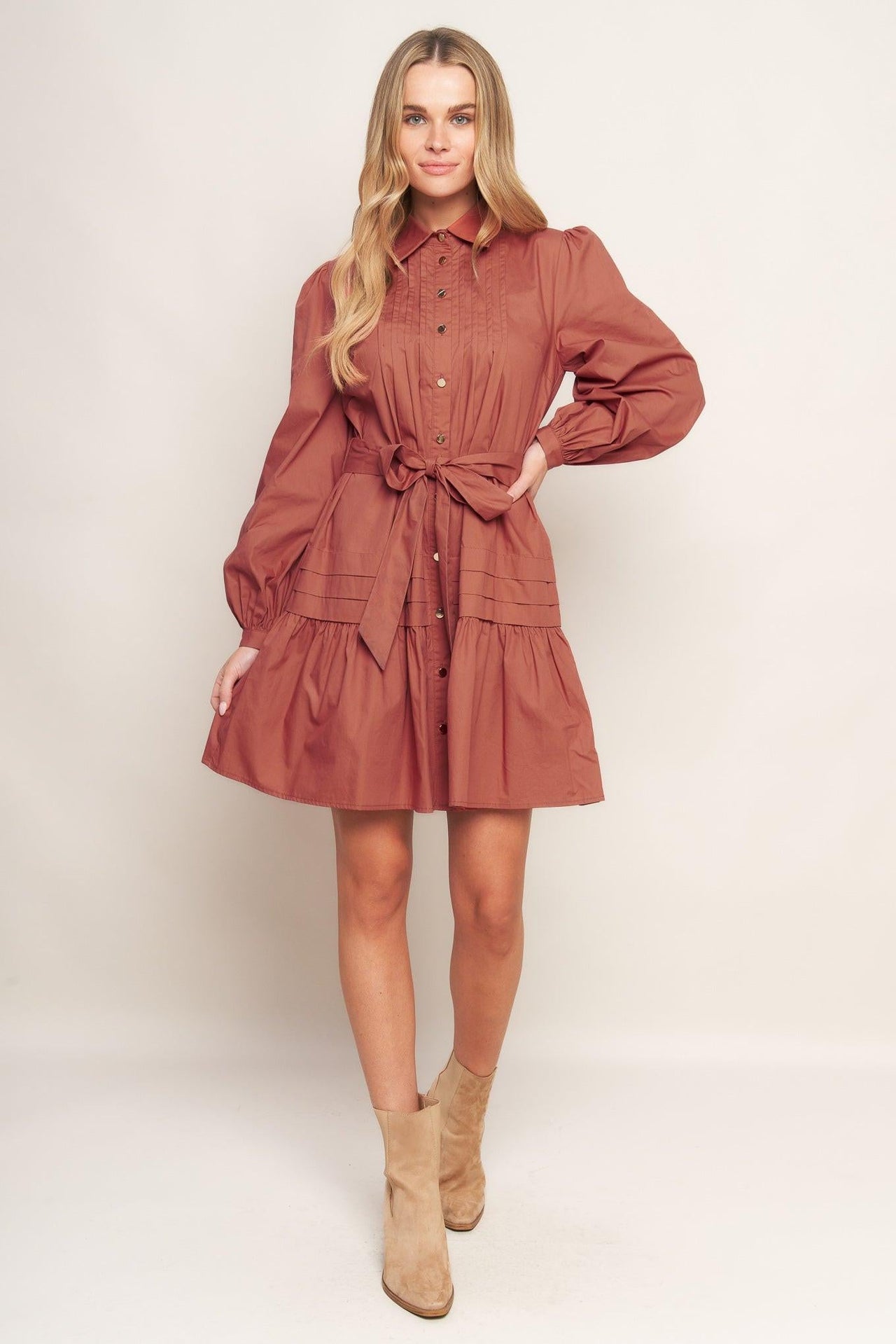AESTHETIC POSE WOVEN MINI DRESS