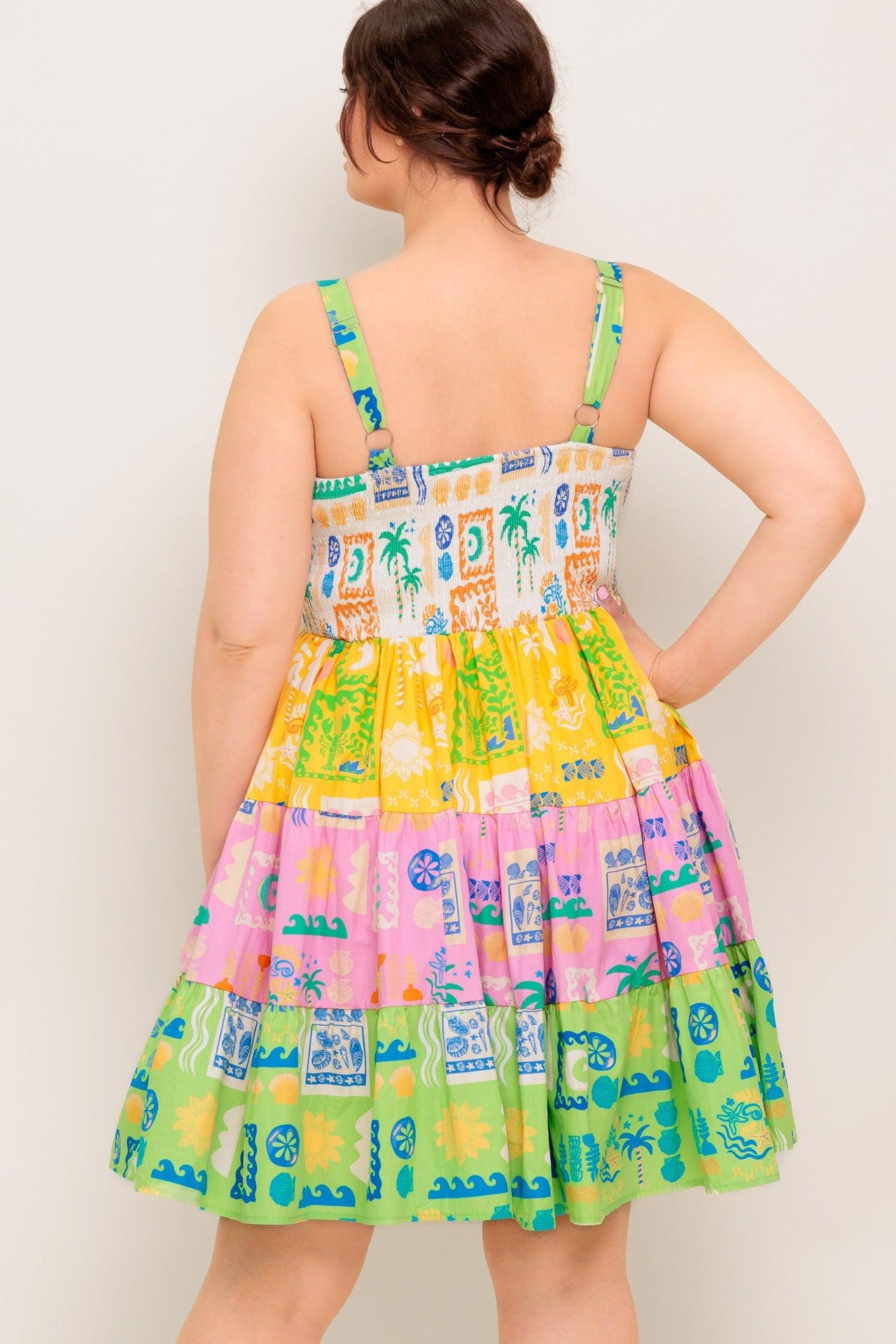 OUT OF OFFICE GREEN WOVEN MINI DRESS