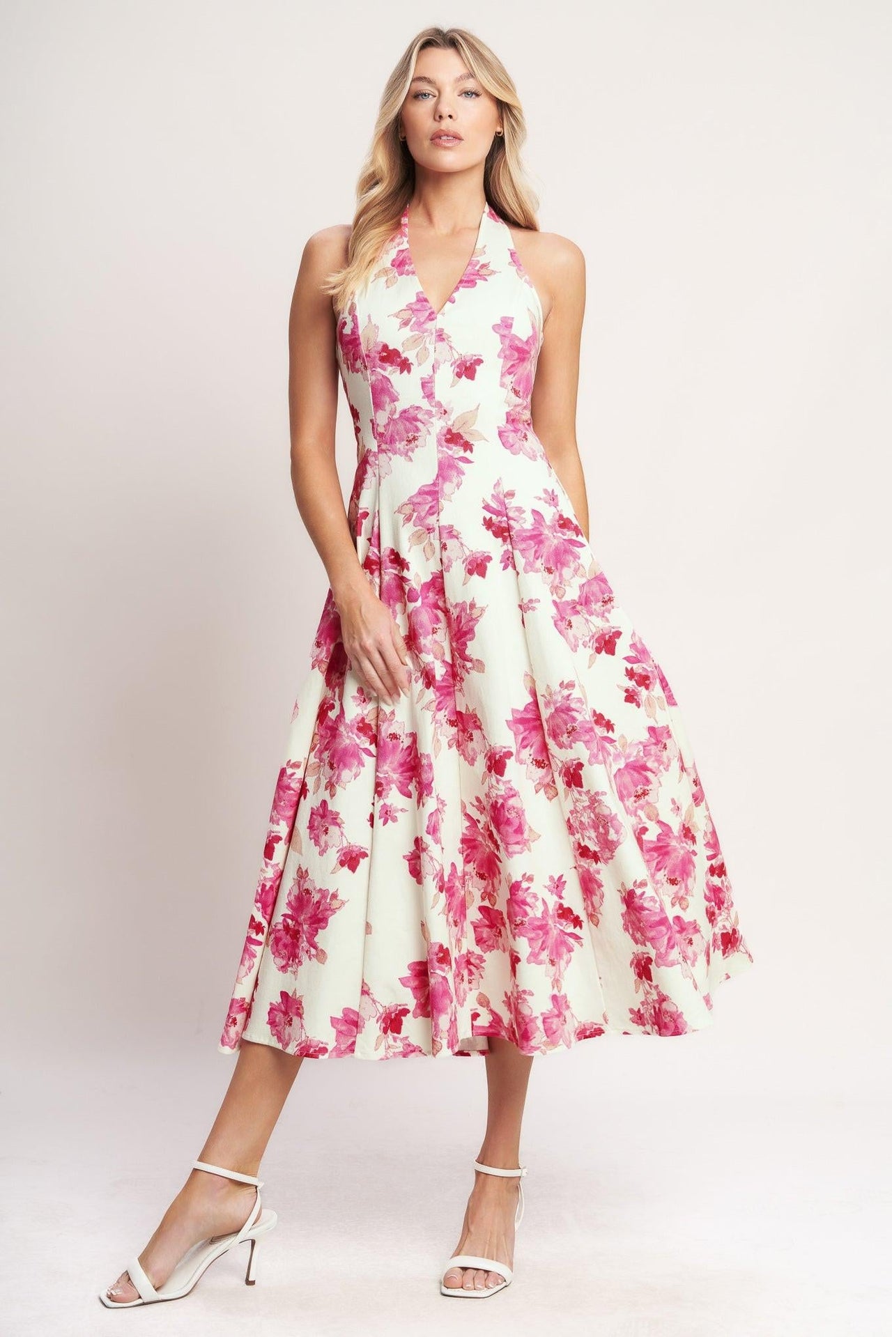 ROSY AFTERNOON WOVEN MIDI DRESS