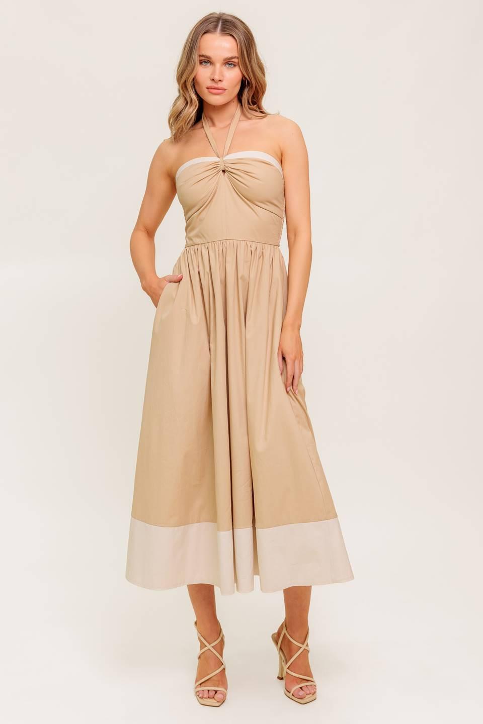 HYDRANGEA HAZE WOVEN MIDI DRESS