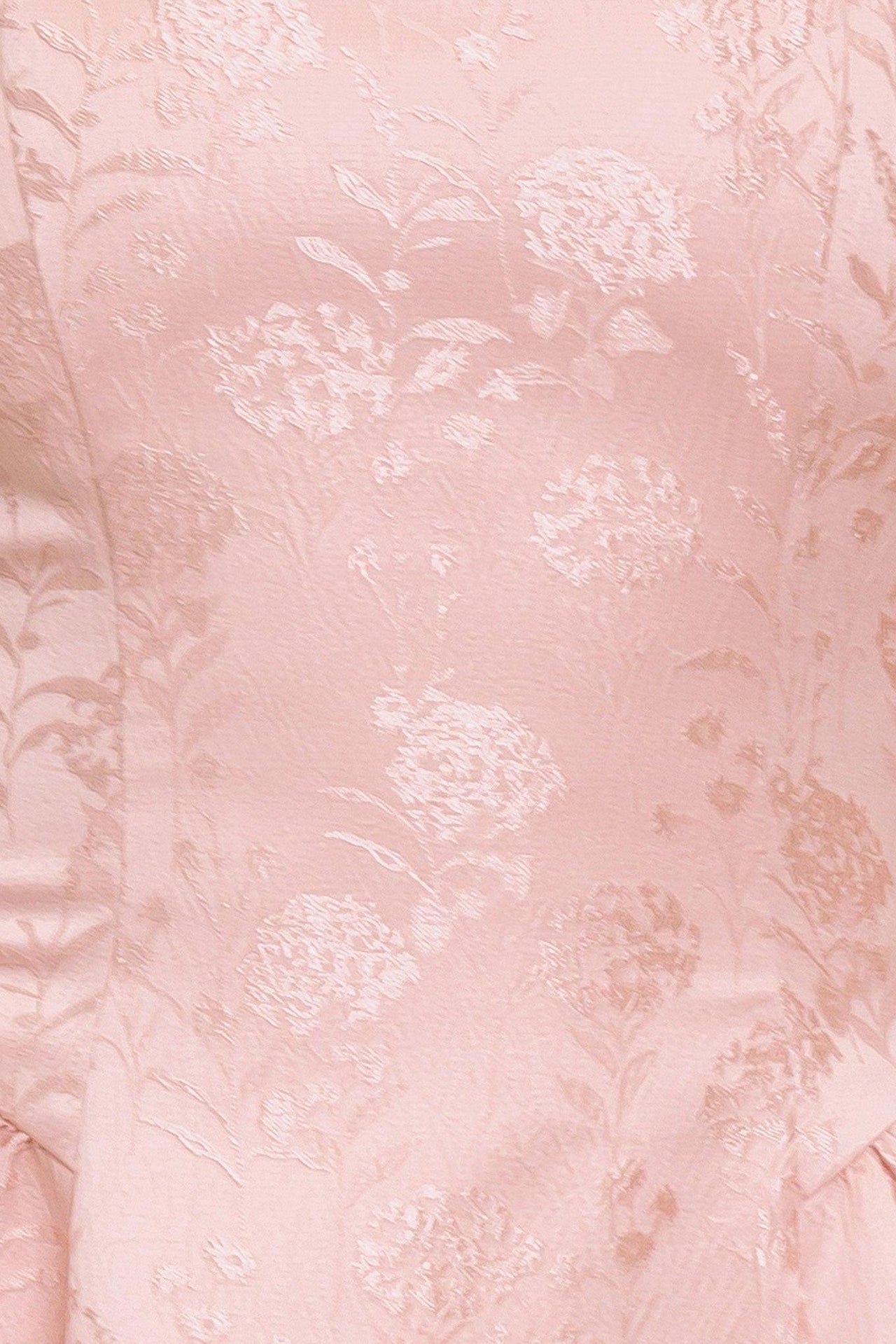 SWEET BLOOM WOVEN JACQUARD SATIN MINI DRESS