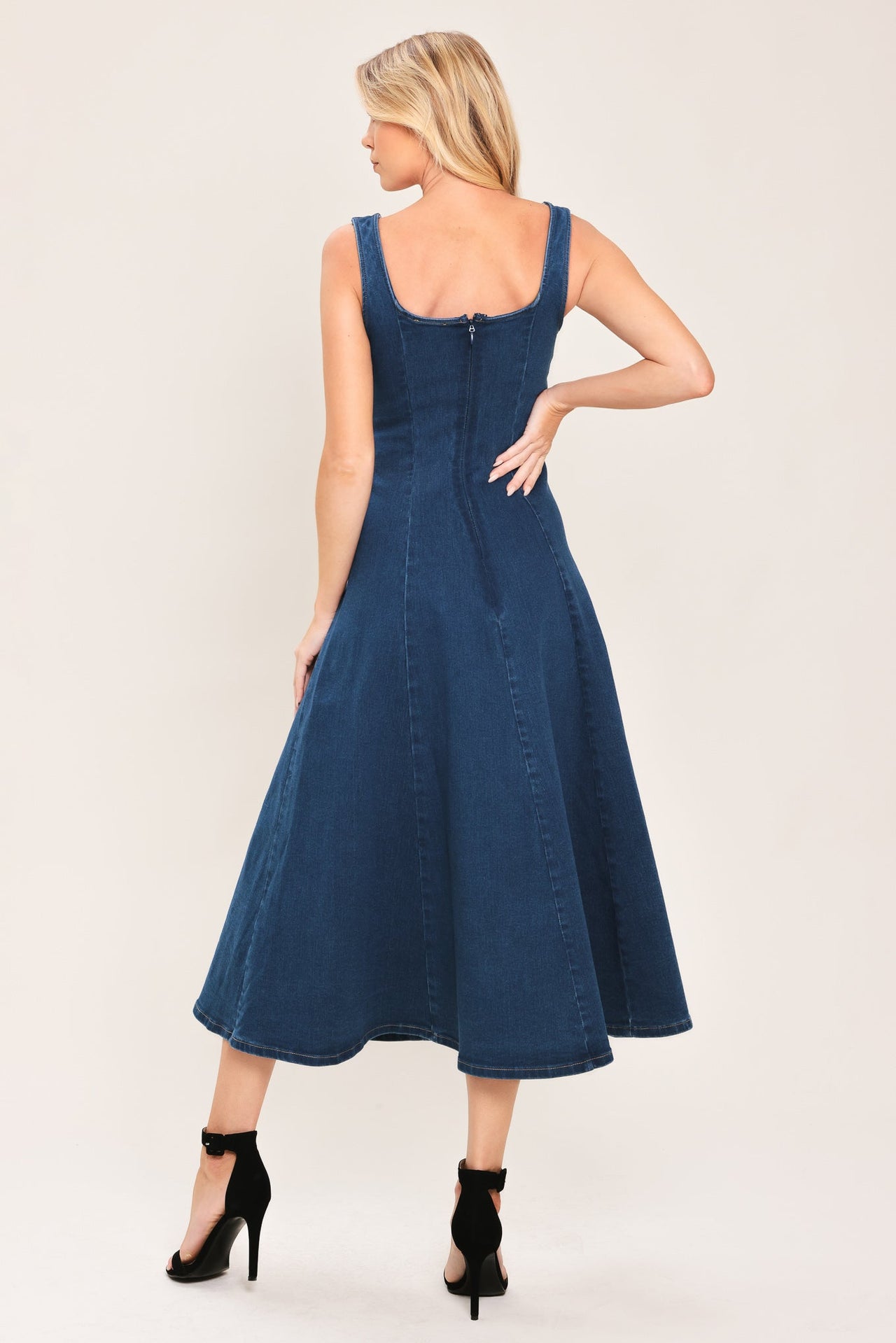 BLUE HOUR DENIM MIDI DRESS