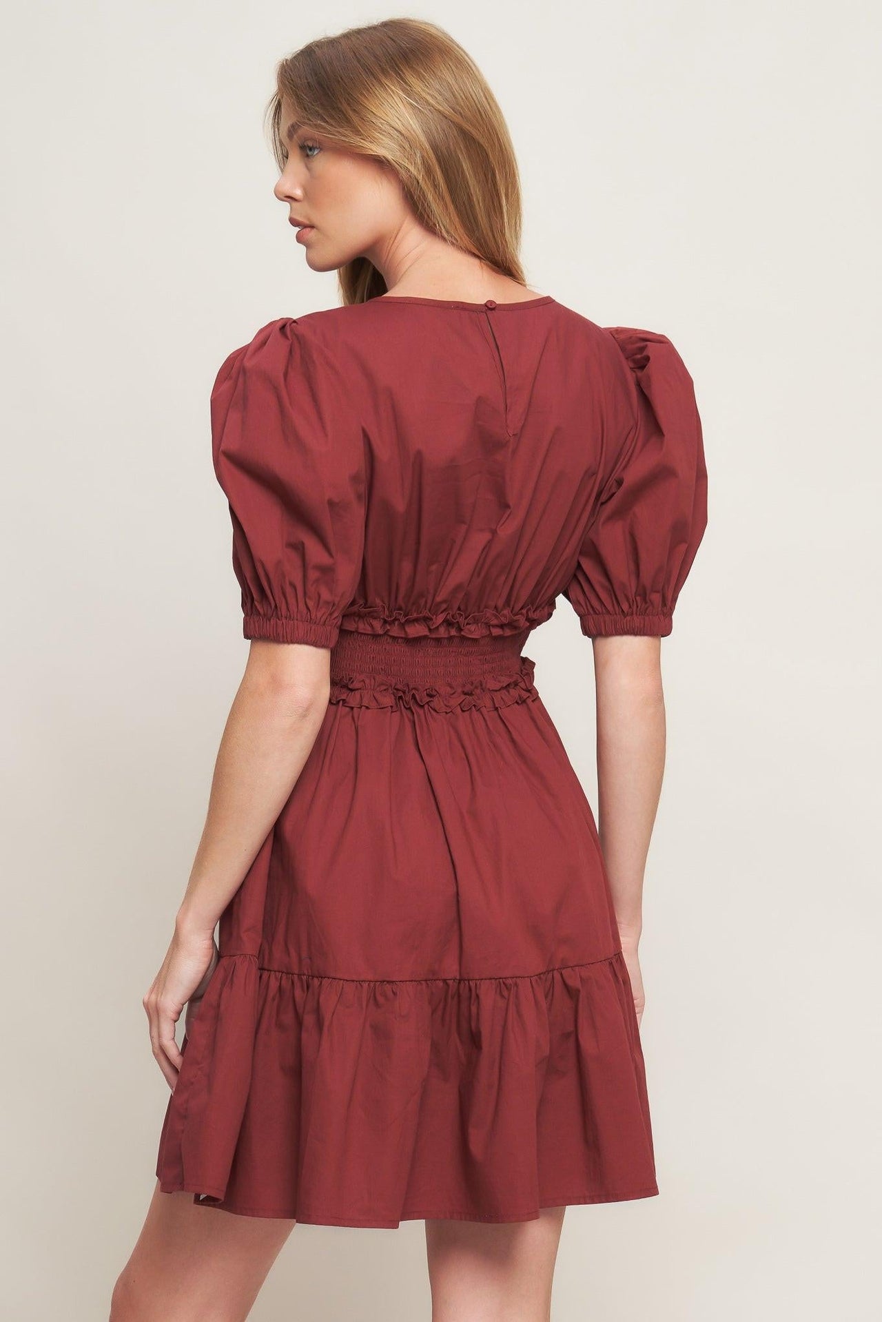 PLAYFUL CLASSIC WOVEN MINI DRESS