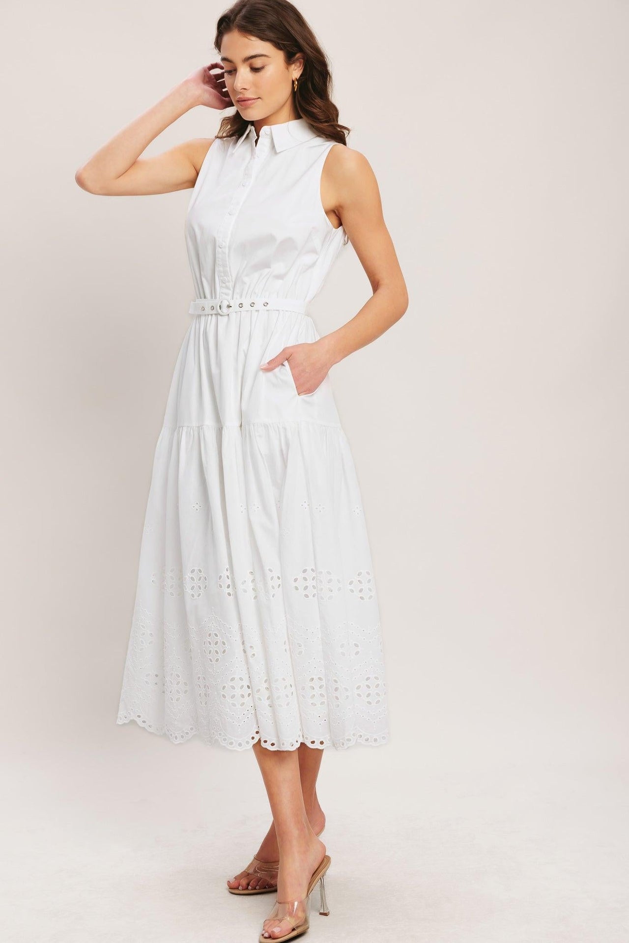 HAMPTONS SUMMER WOVEN MIDI DRESS