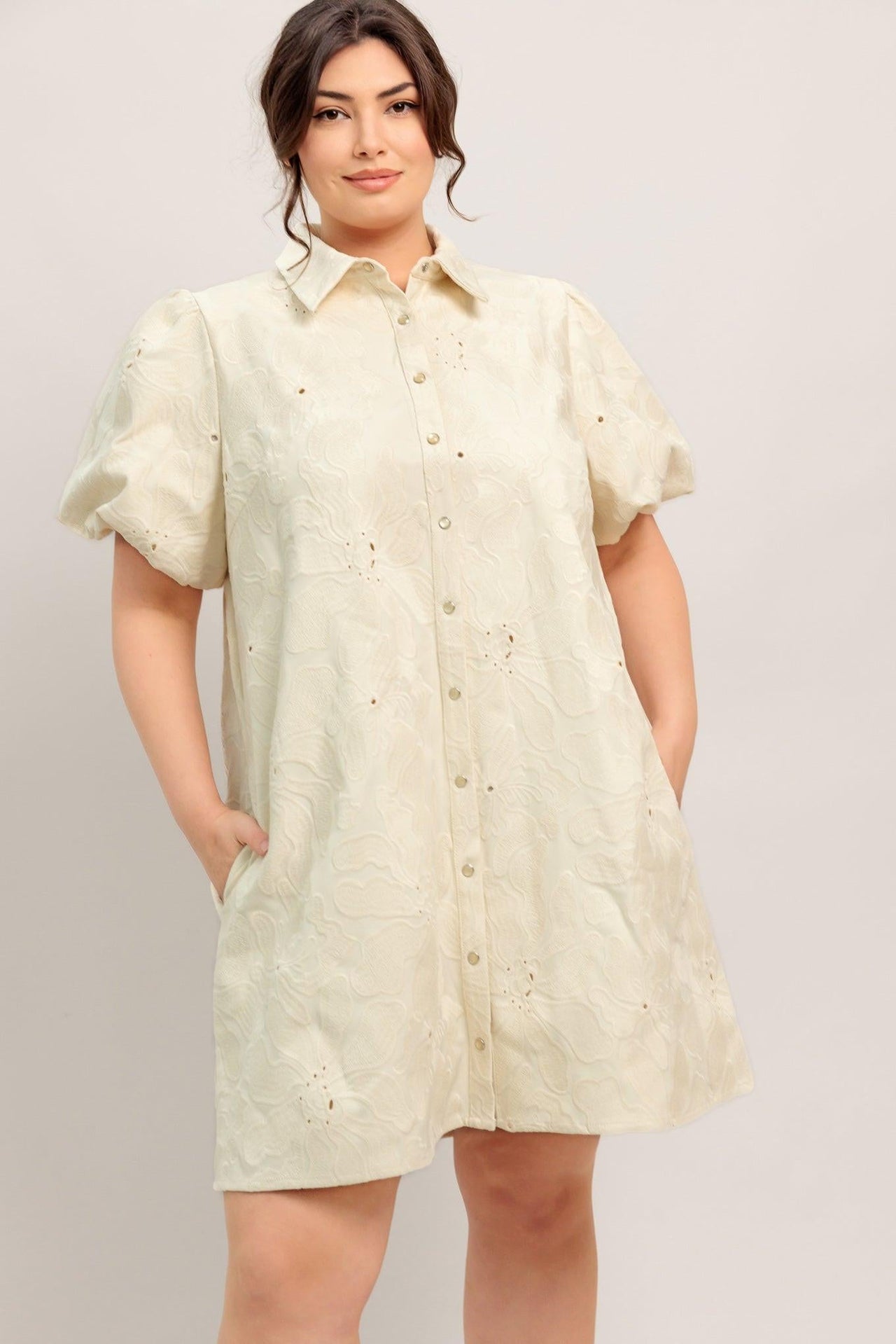 BREATHABLE WEAVE WOVEN MINI DRESS